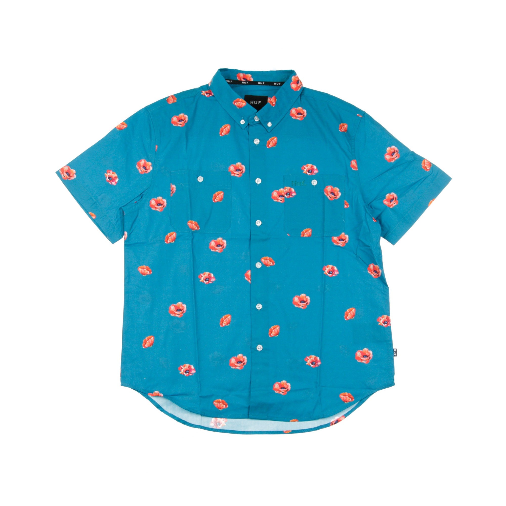 Men's Short Sleeve Shirt Poppy Woven Shirt Biscay Bay Teal