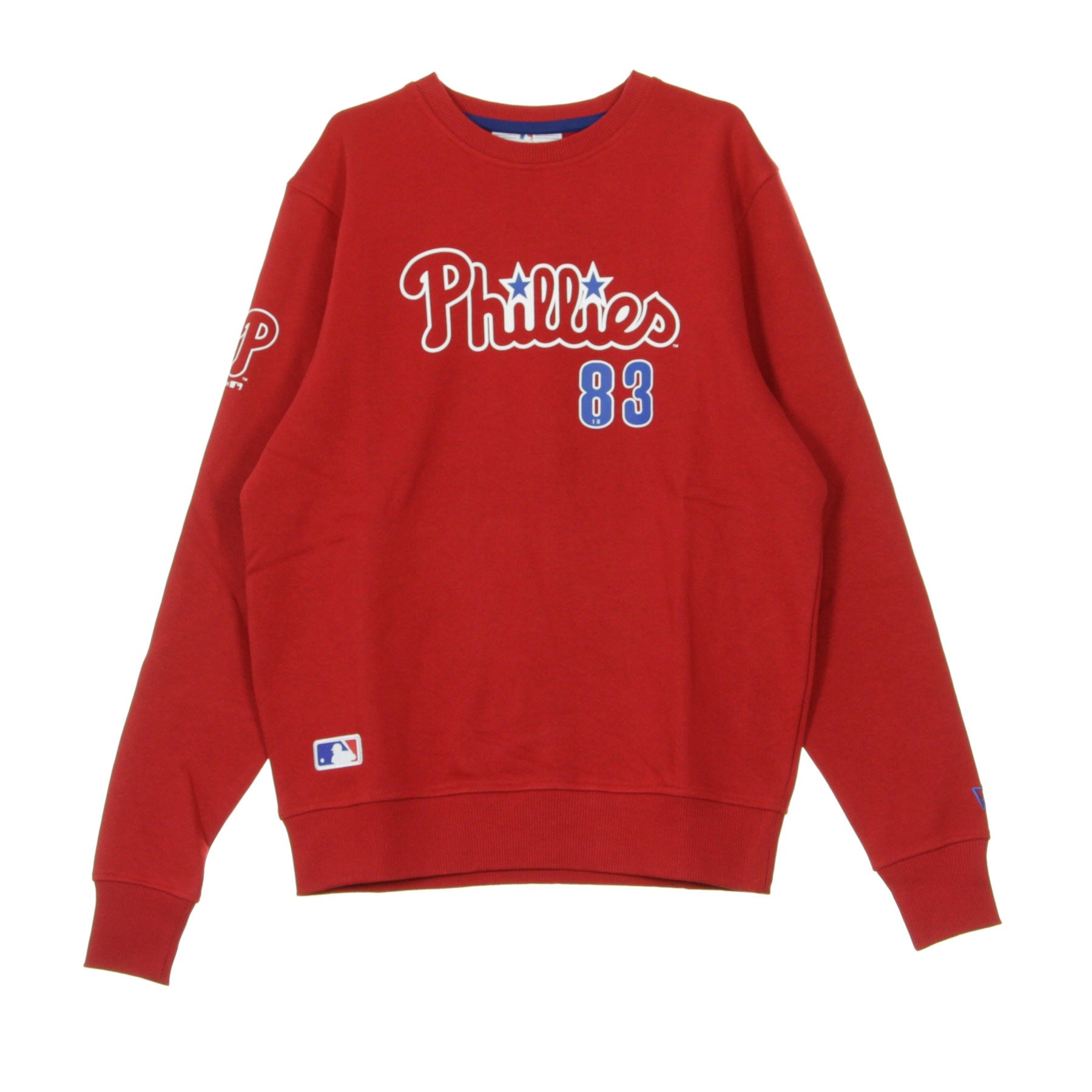 New Era, Felpa Girocollo Uomo Team Apparel Script Crew Phiphi, Scarlet/original Team Colors