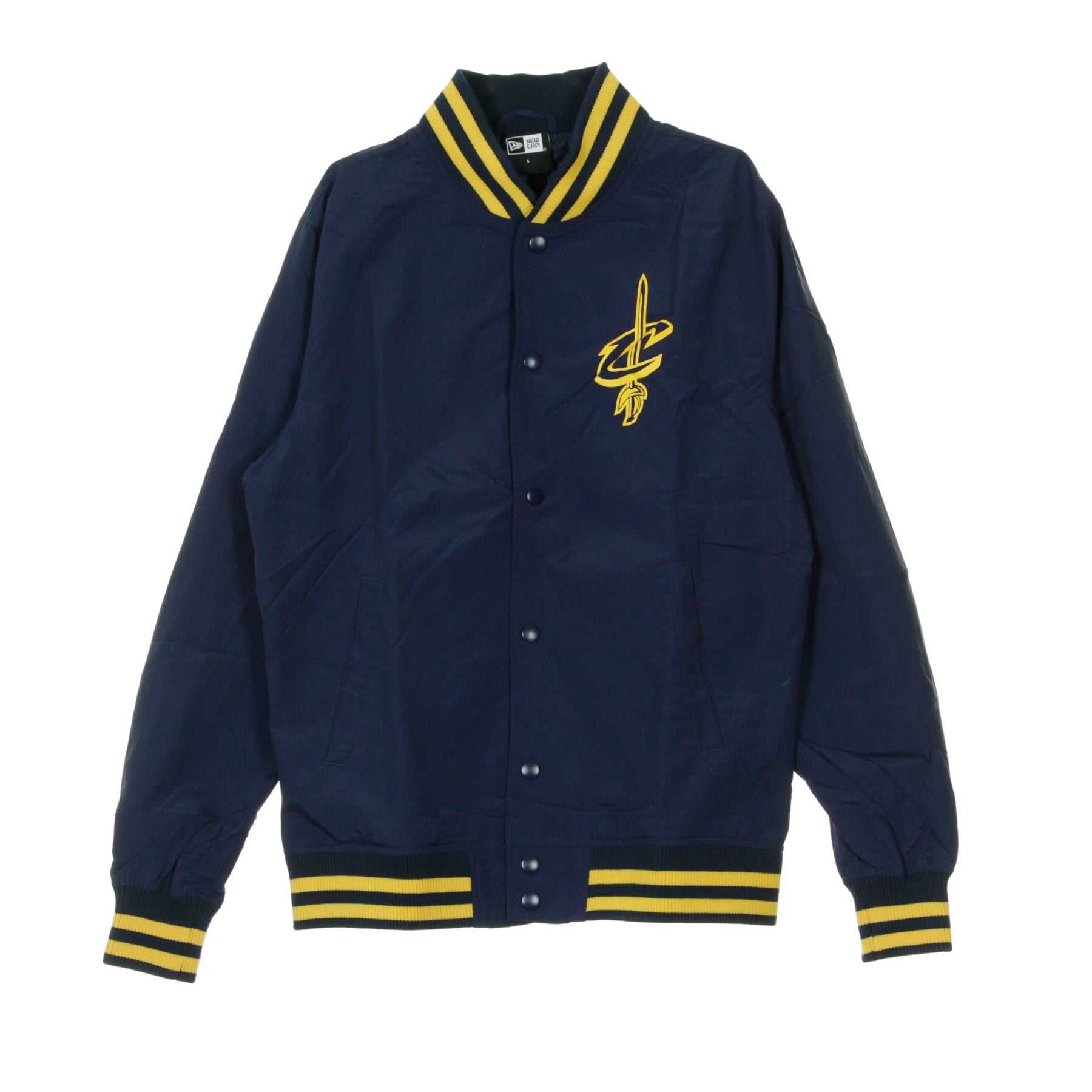 New Era, Giacchetta Uomo Nba Team Apparel Pop Logo Varsity Clecav, Navy/original Team Colors