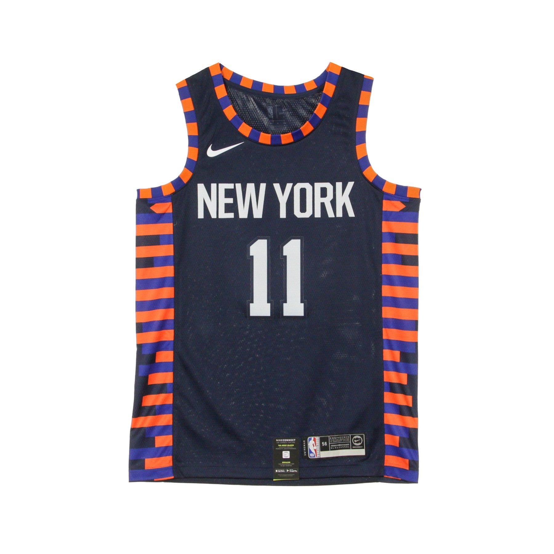 Nike Nba, Canotta Basket Uomo Nba Swingman Jersey City Edition No 11 Frank Ntilikina Neykni, College Navy