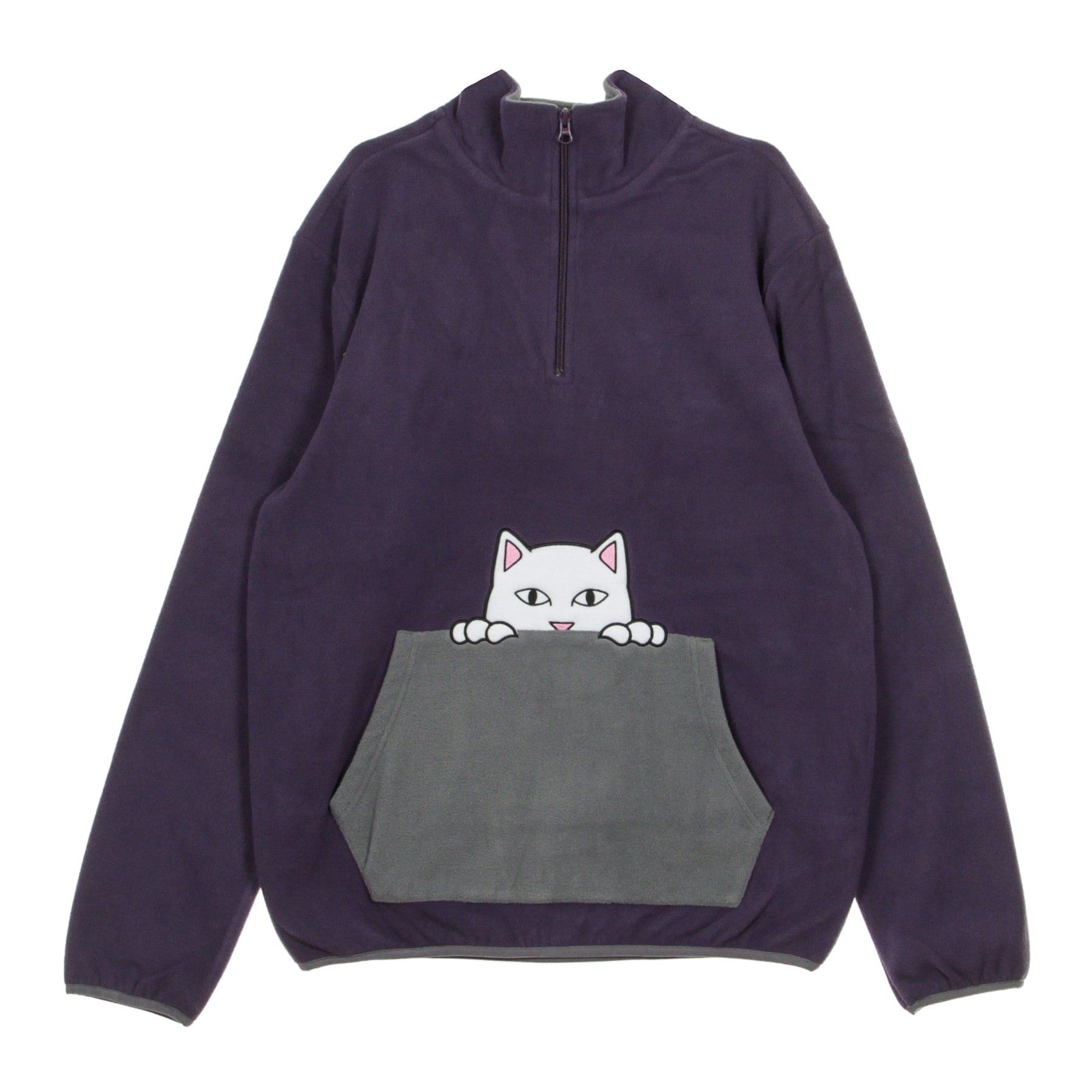 Peeking Herren-Sweatshirt mit Stehkragen Nerm Lila/Grau