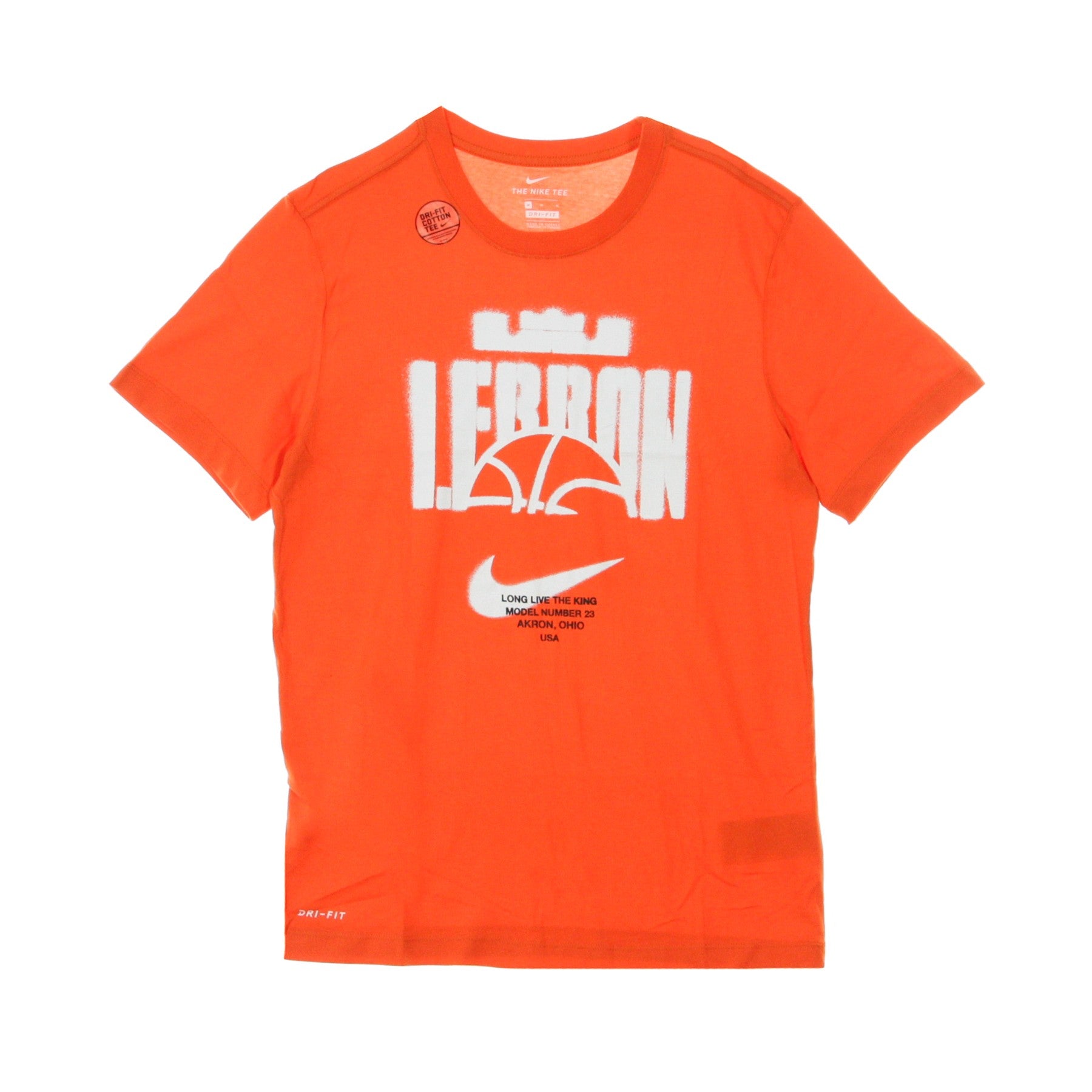 Nike Nba, Maglietta Uomo Lebron Dry Tee Ball, Team Orange/team Orange