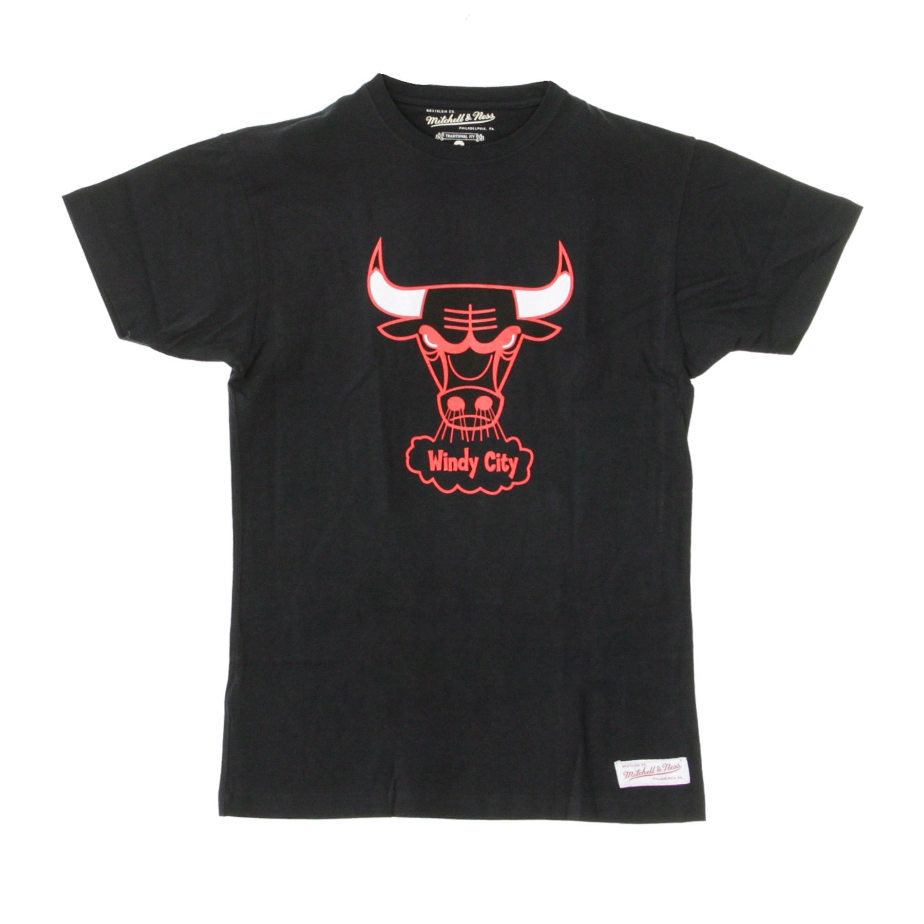 Mitchell & Ness, Maglietta Uomo Nba Team Logo Traditional Tee Chibul, Original Team Colors