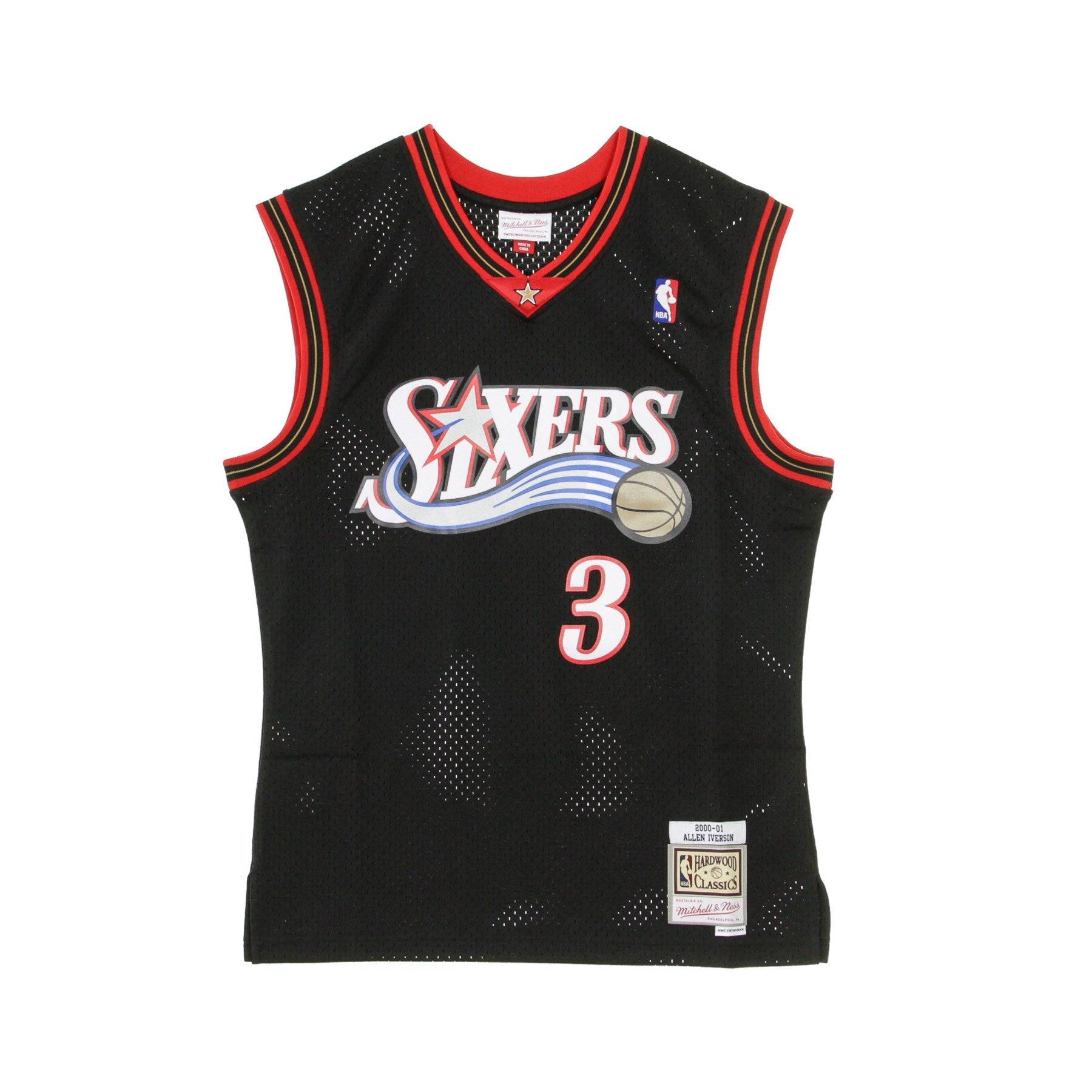 Men's Basketball Tank Top Nba Swingman Jersey Hardwood Classics No 3 Allen Iverson 2000-01 Phi76e Road Original Team Colors