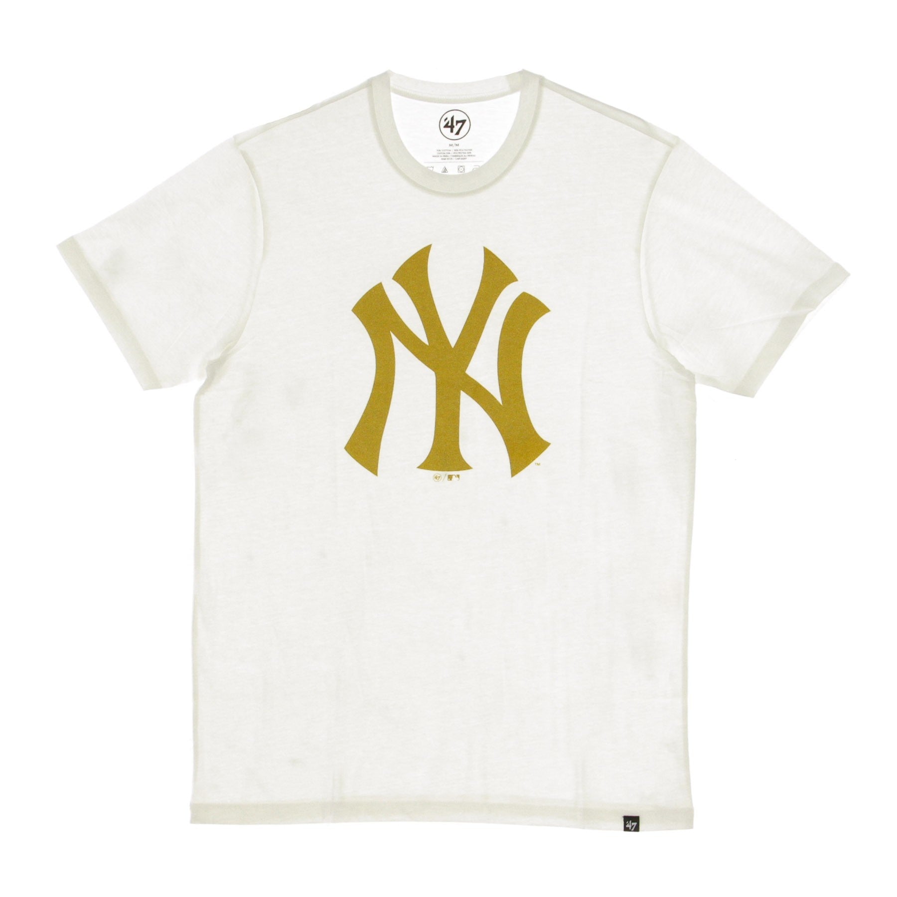 47 Brand, Maglietta Uomo Mlb Splitter Metallic Pack Tee Neyyan, White/gold