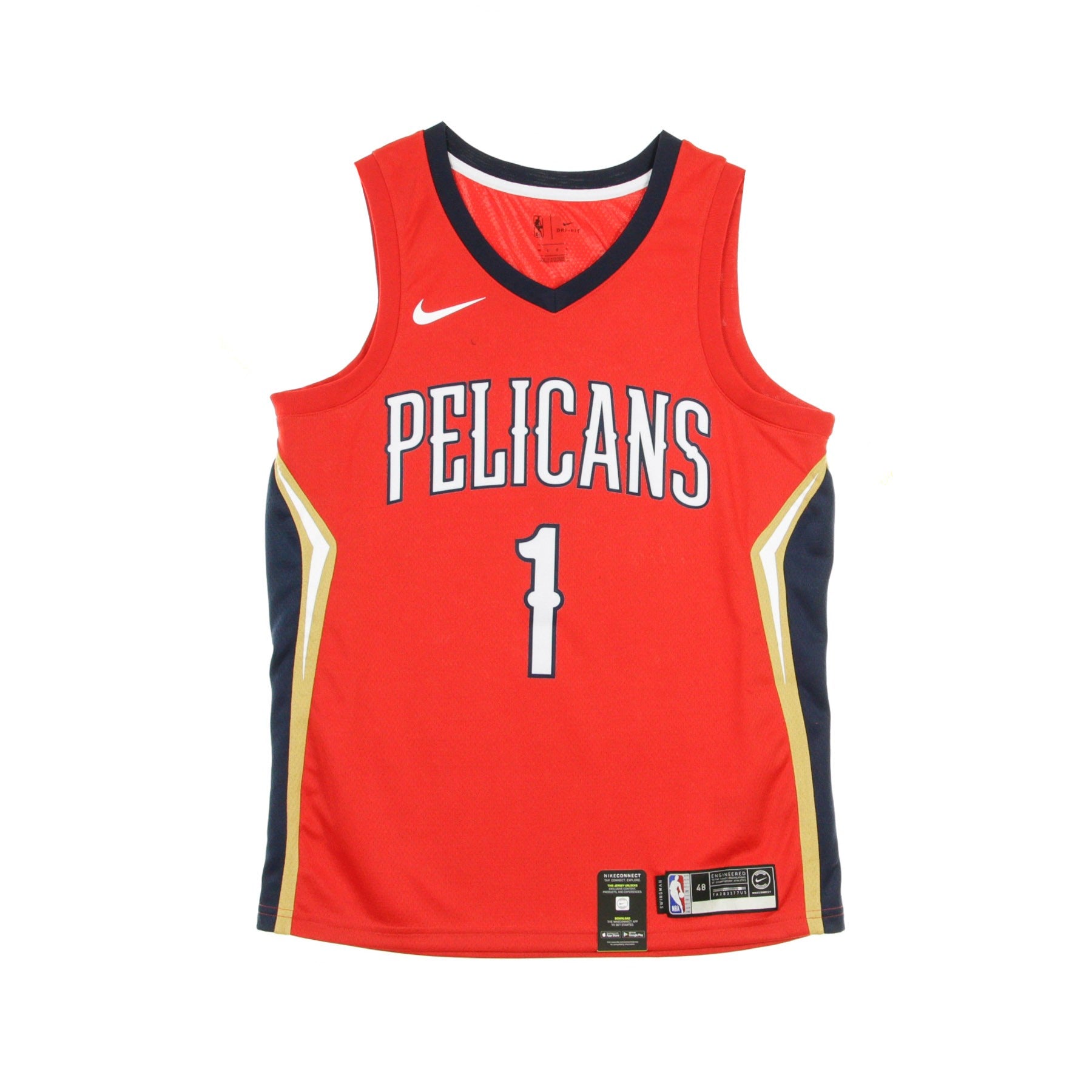 Nike Nba, Canotta Basket Uomo Nba Swingman Jersey Statement Edition No.1 Zion Williamson Neopel, University Red