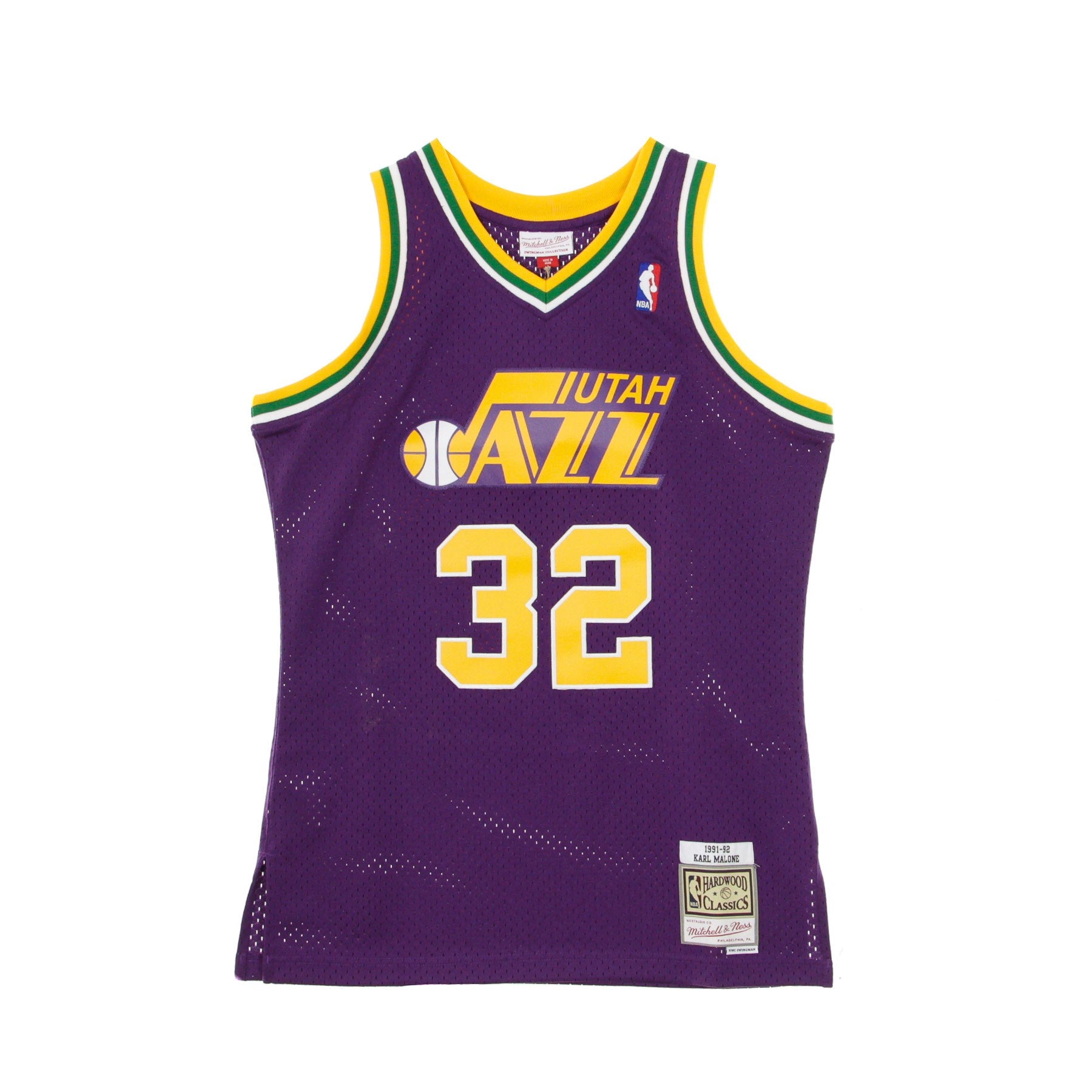 Mitchell & Ness, Canotta Basket Uomo Nba Swingman Jersey Hardwood Classics No.32 Karl Malone 1991-92 Utajaz Road, Original Team Colors