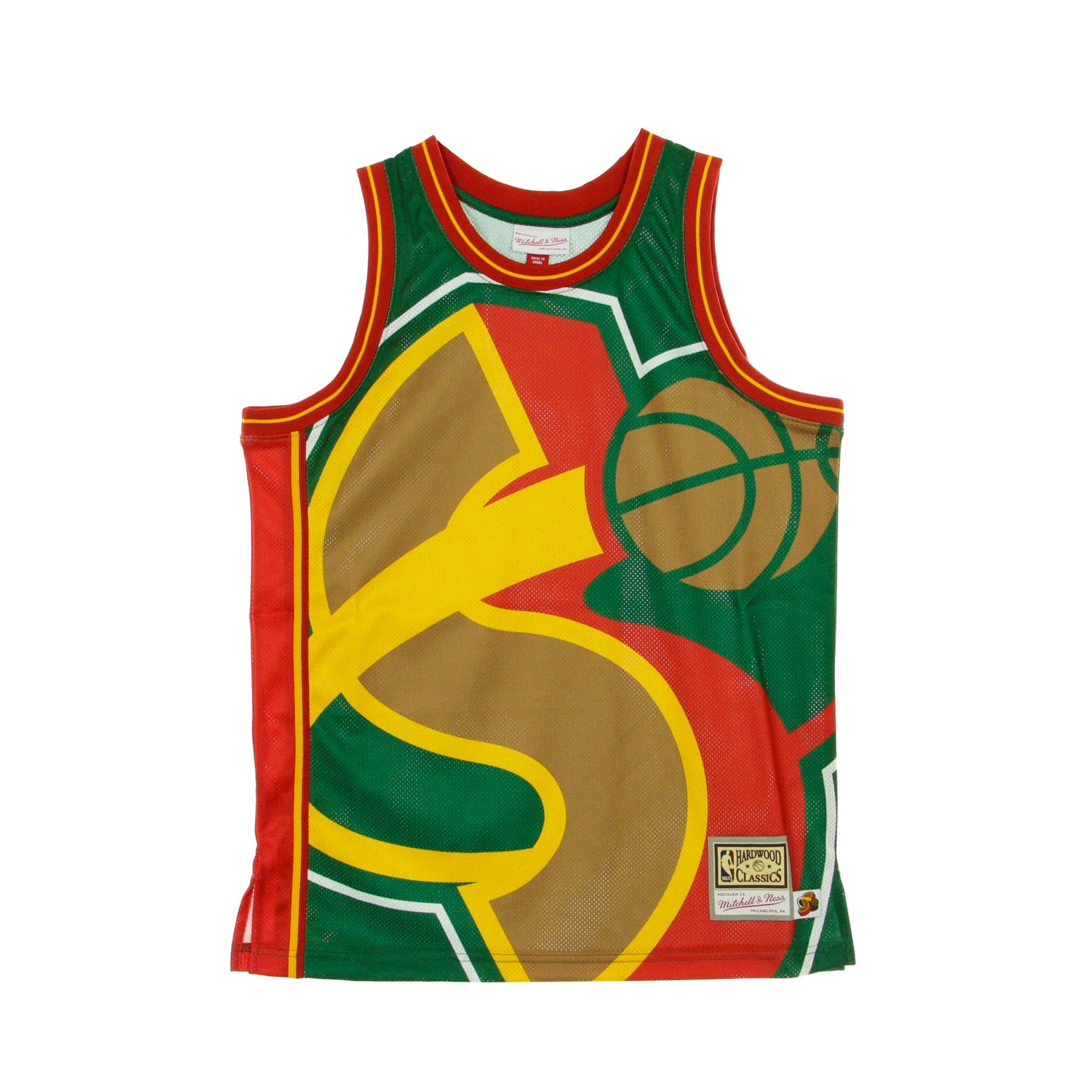 Mitchell & Ness, Canotta Tipo Basket Uomo Nba Big Face Jersey Seasup, Original Team Colors