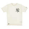 New Era, Maglietta Uomo Mlb Big Logo Oversized Tee Neyyan, Off White/black