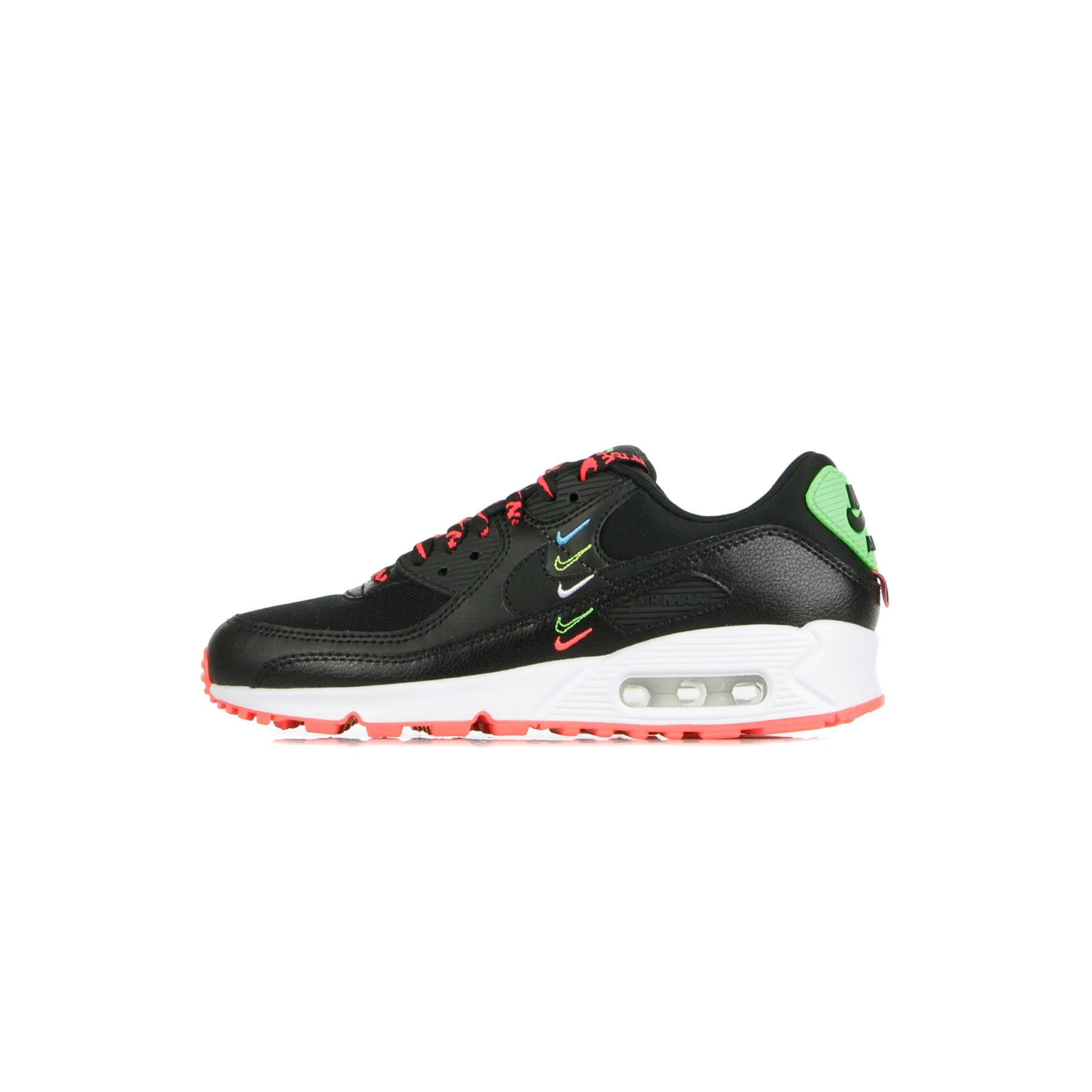 Nike, Scarpa Bassa Donna W Air Max 90 Se, Black/black/flash Crimson/green Strike