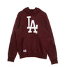 New Era, Felpa Cappuccio Uomo Mlb Seasonal Team Logo Hoody Losdod, Burgundy/white