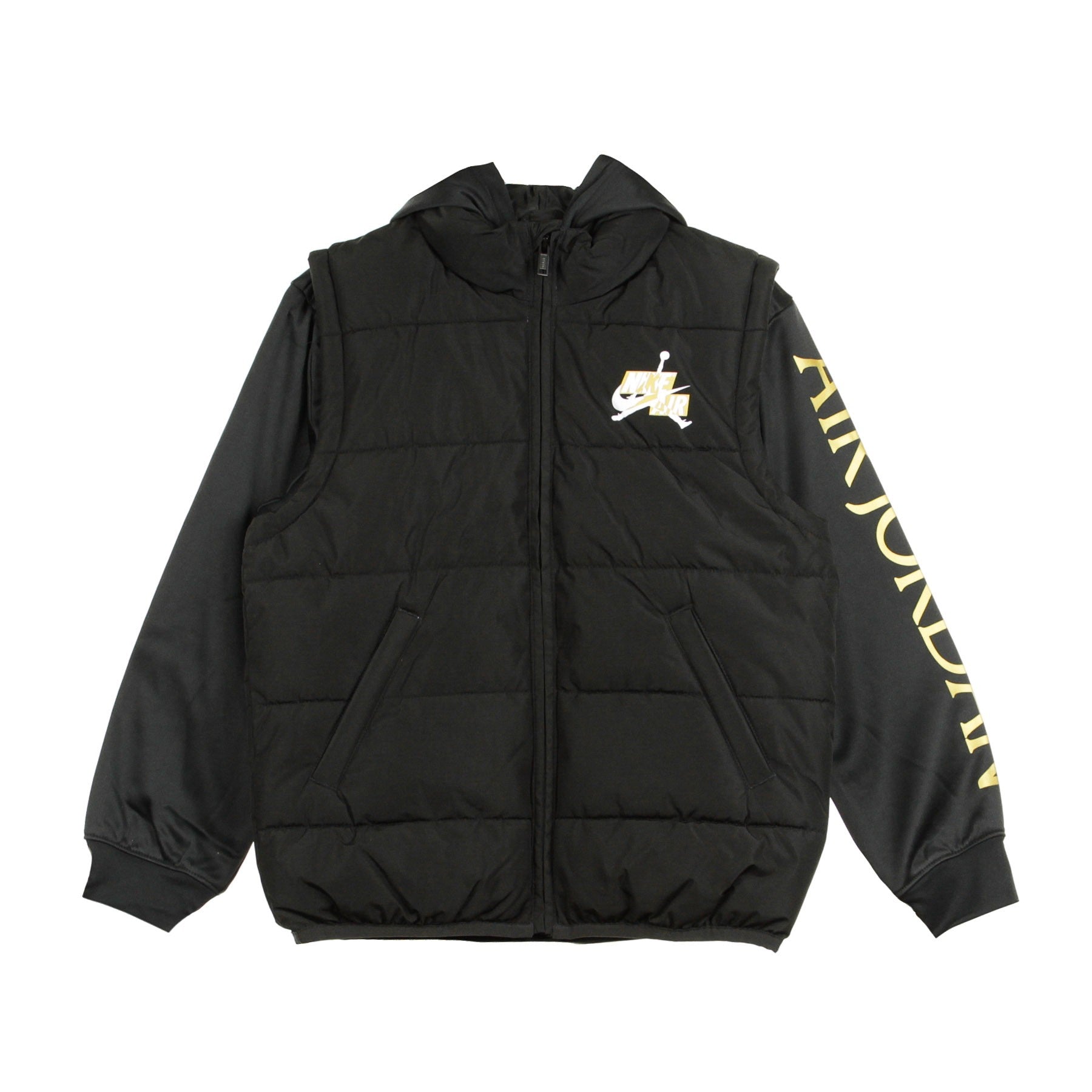 Jumpman Classic 2fer Boy's Down Jacket Black/gold