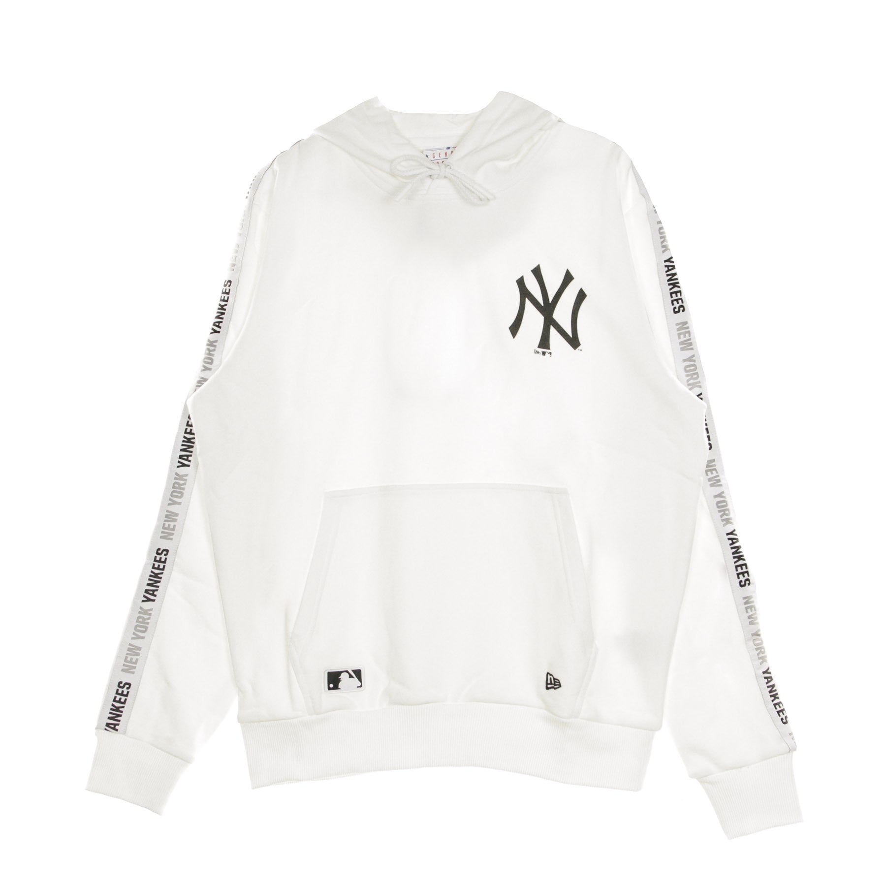 Felpa Leggera Cappuccio Uomo Mlb Sleeve Taping Pullover Hoody Neyyan White/black