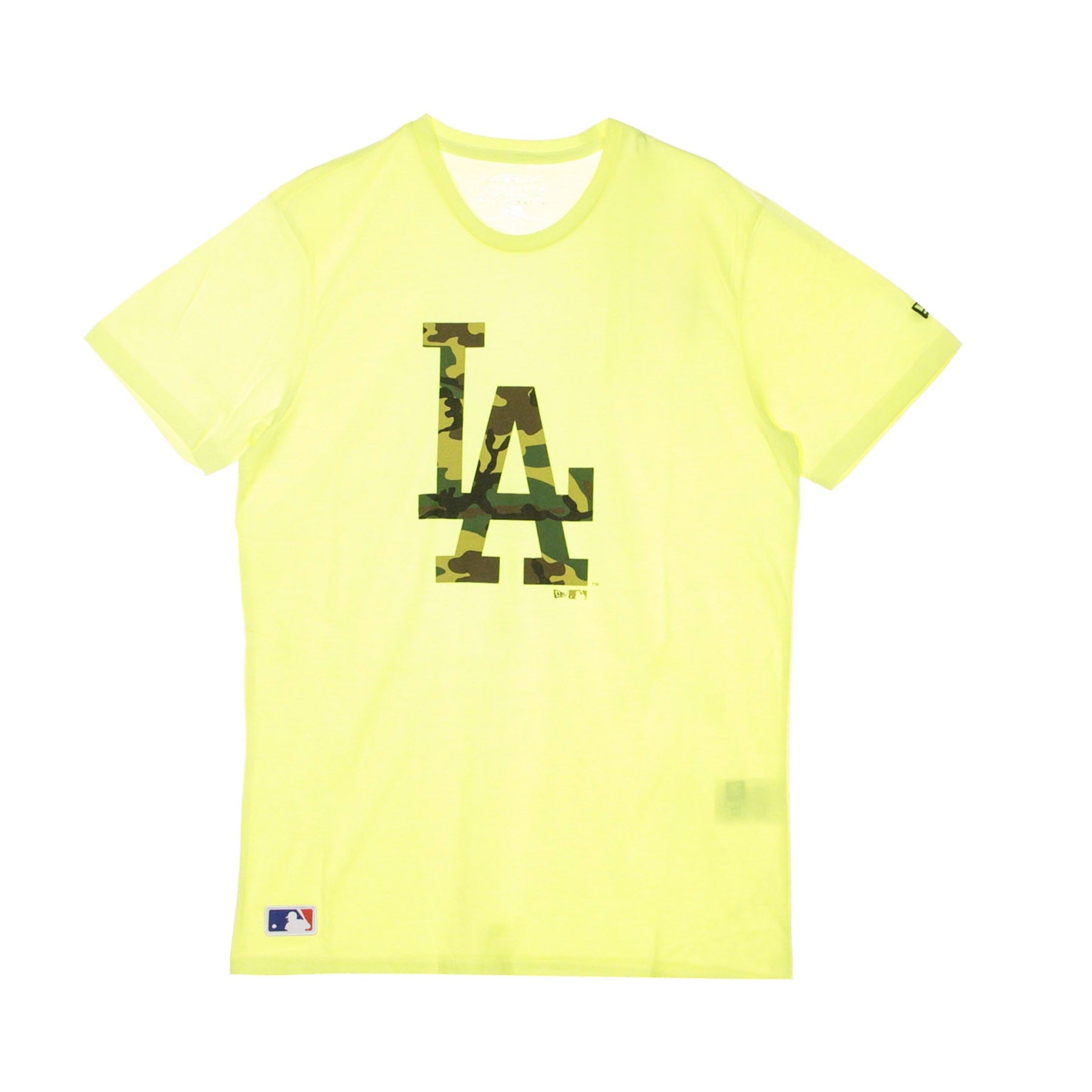 New Era, Maglietta Uomo Mlb Infill Tee Logo Losdod, Neon Lime/camo