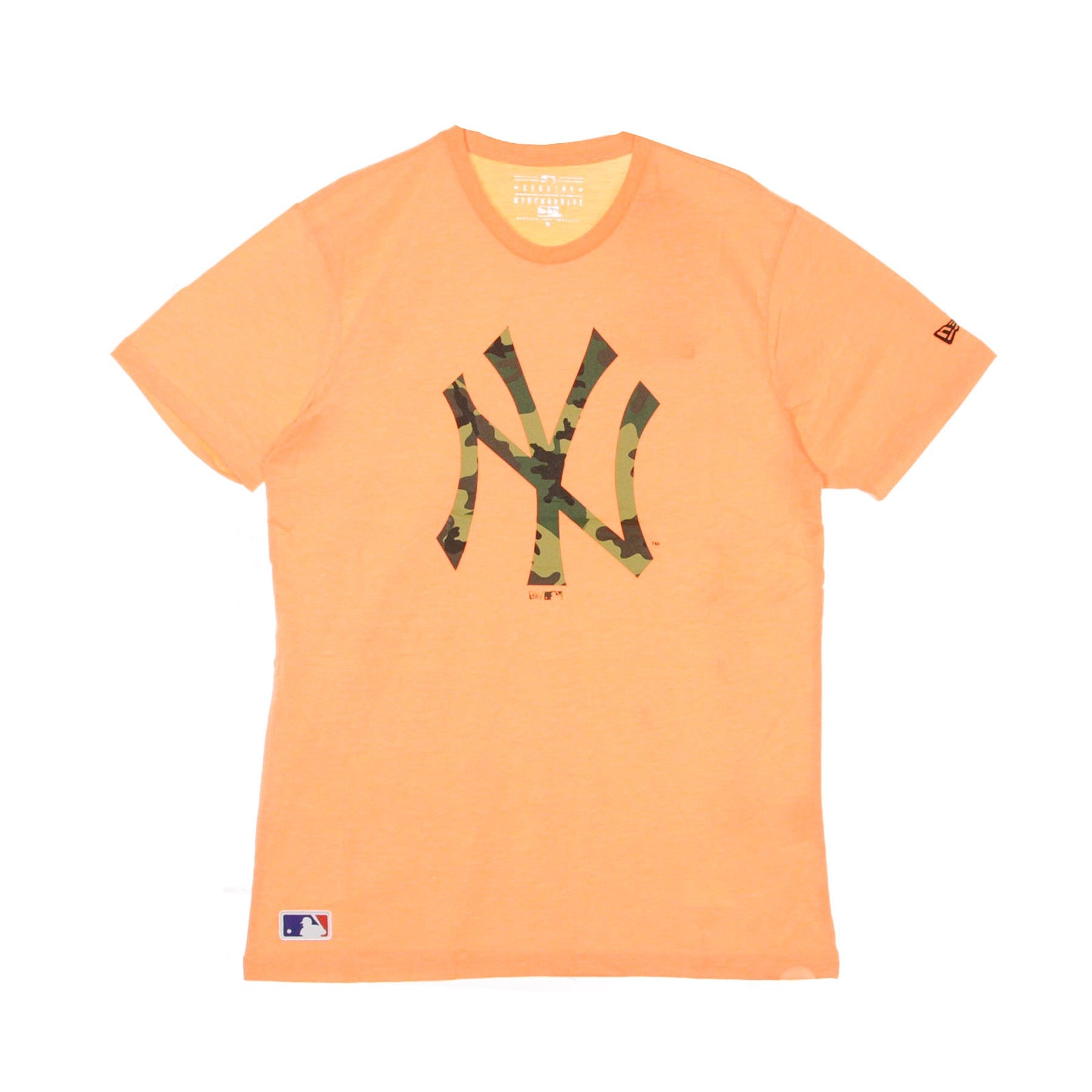 New Era, Maglietta Uomo Mlb Infill Tee Logo Neyyan, Neon Orange/camo