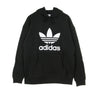 Adidas, Felpa Leggera Cappuccio Donna Trefoil Hoodie, Black/white