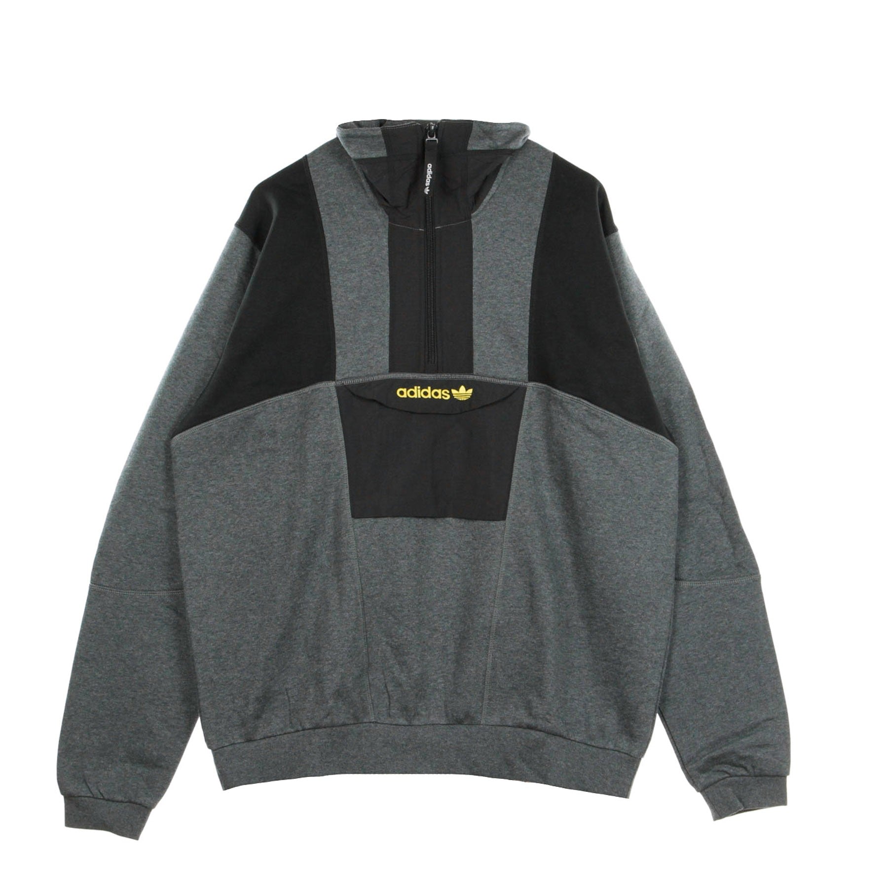 Adidas, Felpa Collo Alto Uomo Adventure Field Half-zip, Dark Grey Heather