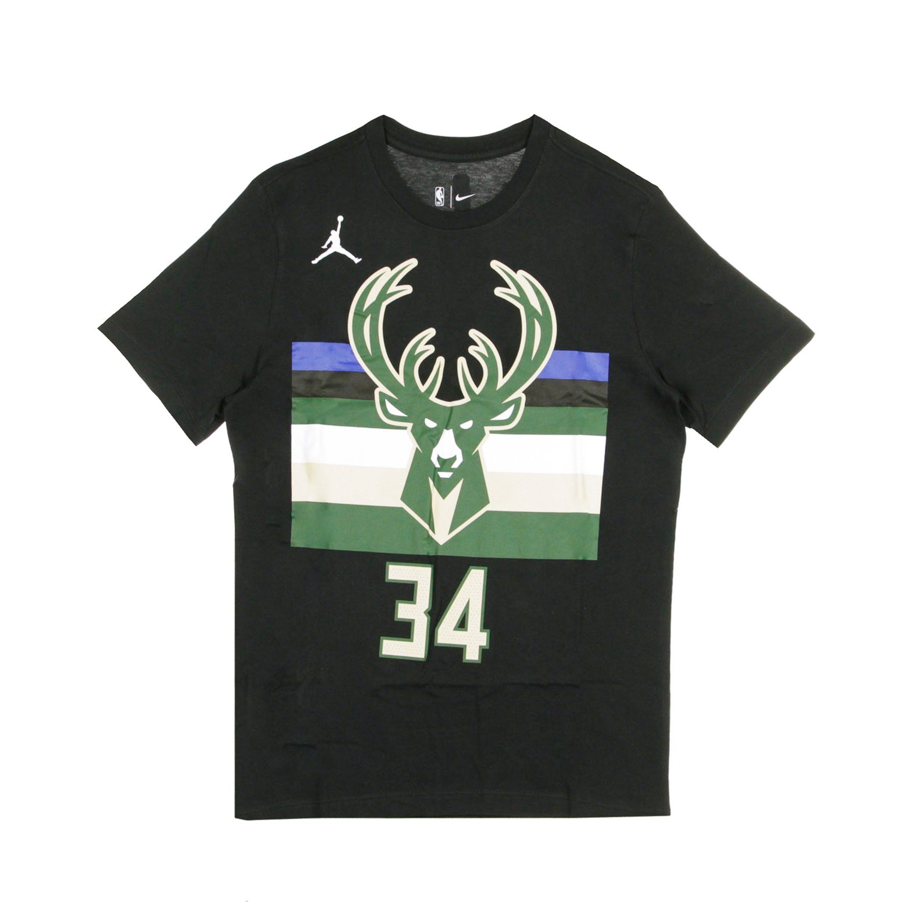 Nike Nba, Maglietta Uomo Nba Tee Jordan Statement Edition No 34 Giannis Antetokounmpo Milbuc, Black