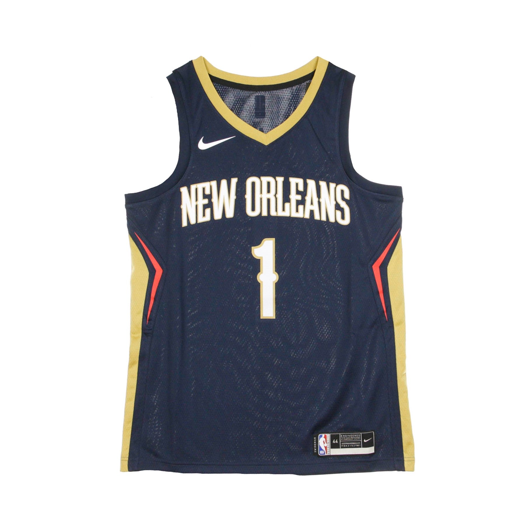 Nike Nba, Canotta Basket Uomo Nba Swingman Jersey Icon Edition 2020 No 1 Zion Williamson Neopel, College Navy/club Gold