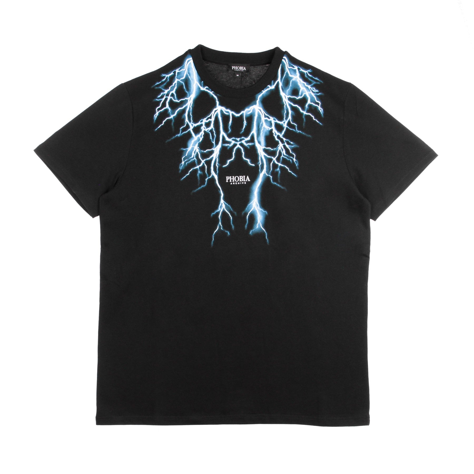 Light Blue Men's T-Shirt Lightning Black/light Blue