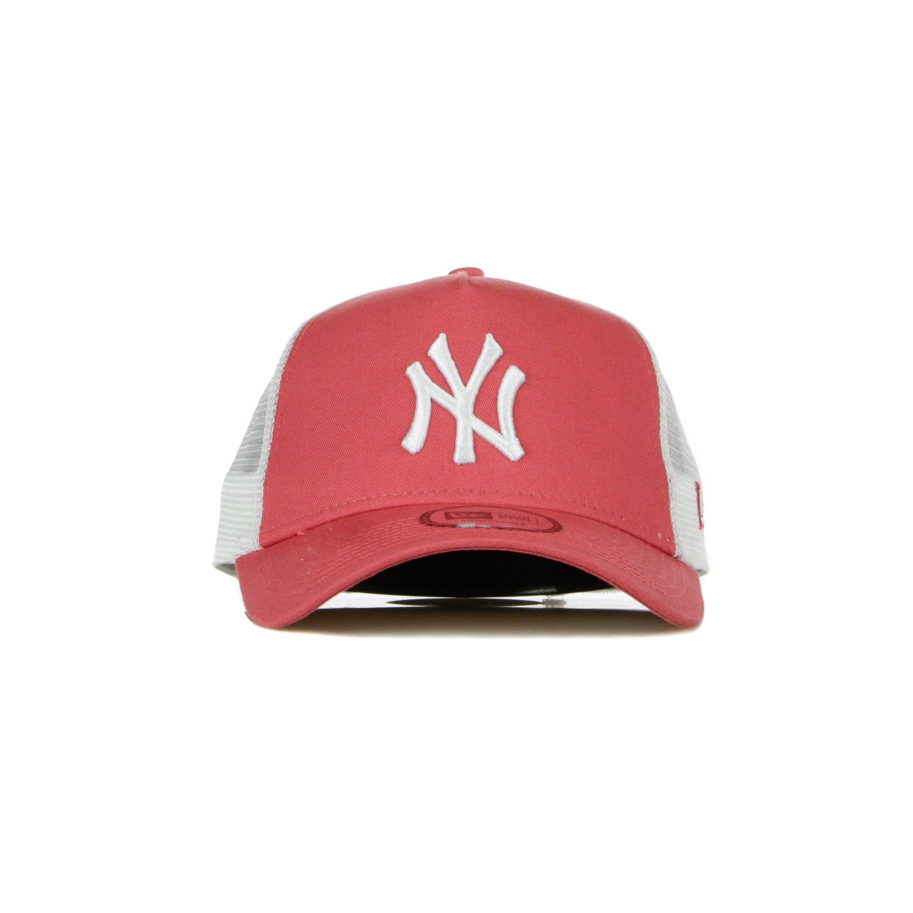 Curved Visor Cap for Men Mlb League Essential A-frame Trucker Neyyan Pink Lemonade/white