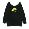 Nike, Felpa Leggera Girocollo Donna Sportswear Air Crew, Black/volt