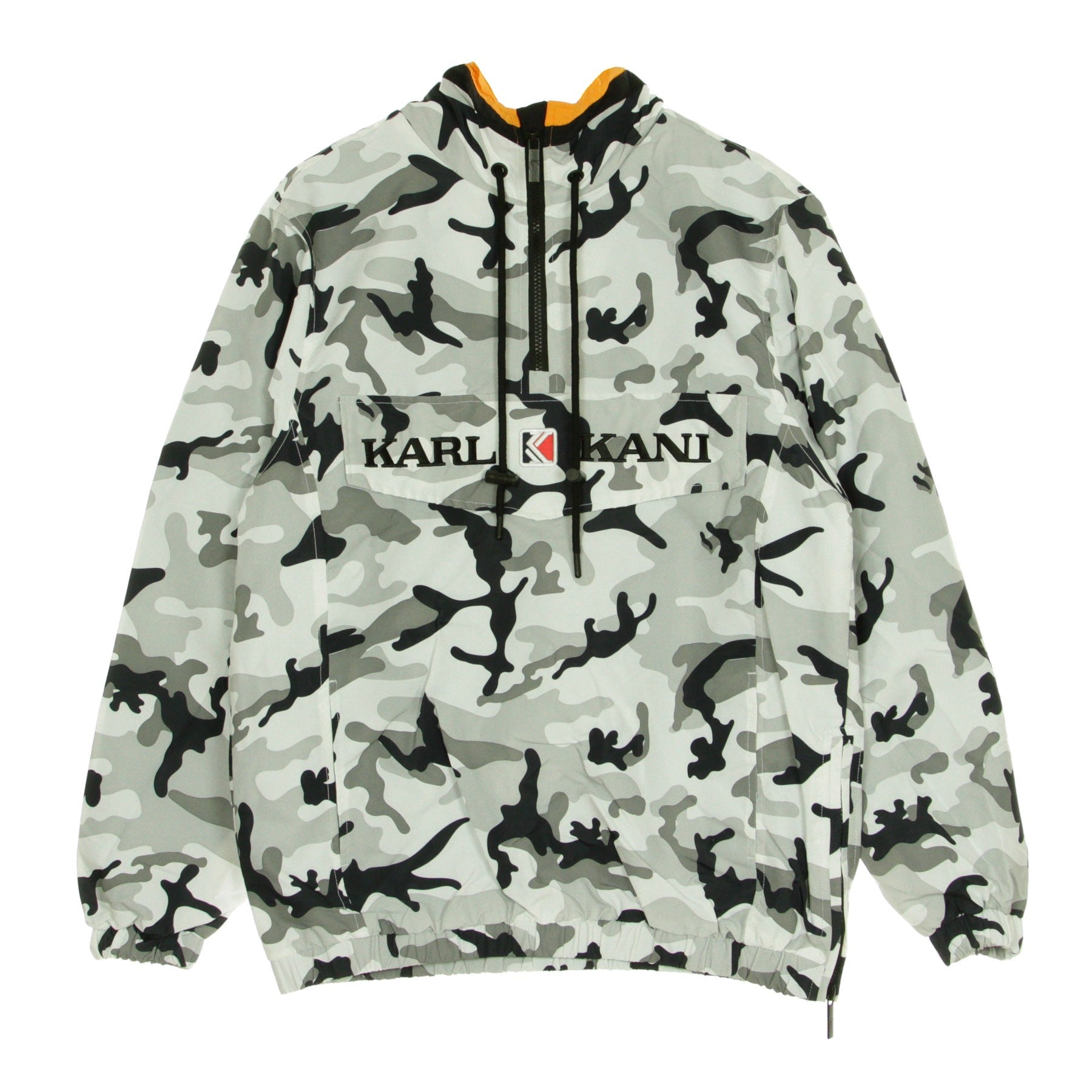 Giacca A Vento Infilabile Uomo Retro Camo Windbreaker Black/grey/white