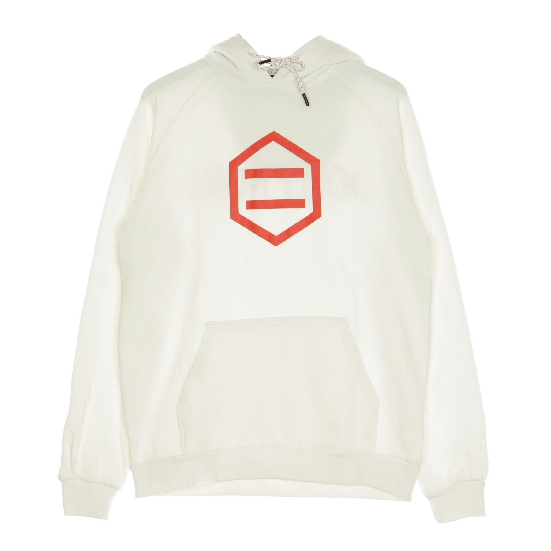 Dolly Noire, Felpa Cappuccio Uomo Hexagon White & Red Hoodie, White/red