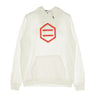 Dolly Noire, Felpa Cappuccio Uomo Hexagon White & Red Hoodie, White/red