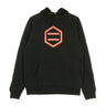 Dolly Noire, Felpa Cappuccio Uomo Hexagon Black & Red Hoodie, Black/red