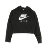 Nike, Felpa Leggera Cappuccio Corta Ragazza Air Crop Hoodie, Black/white/white