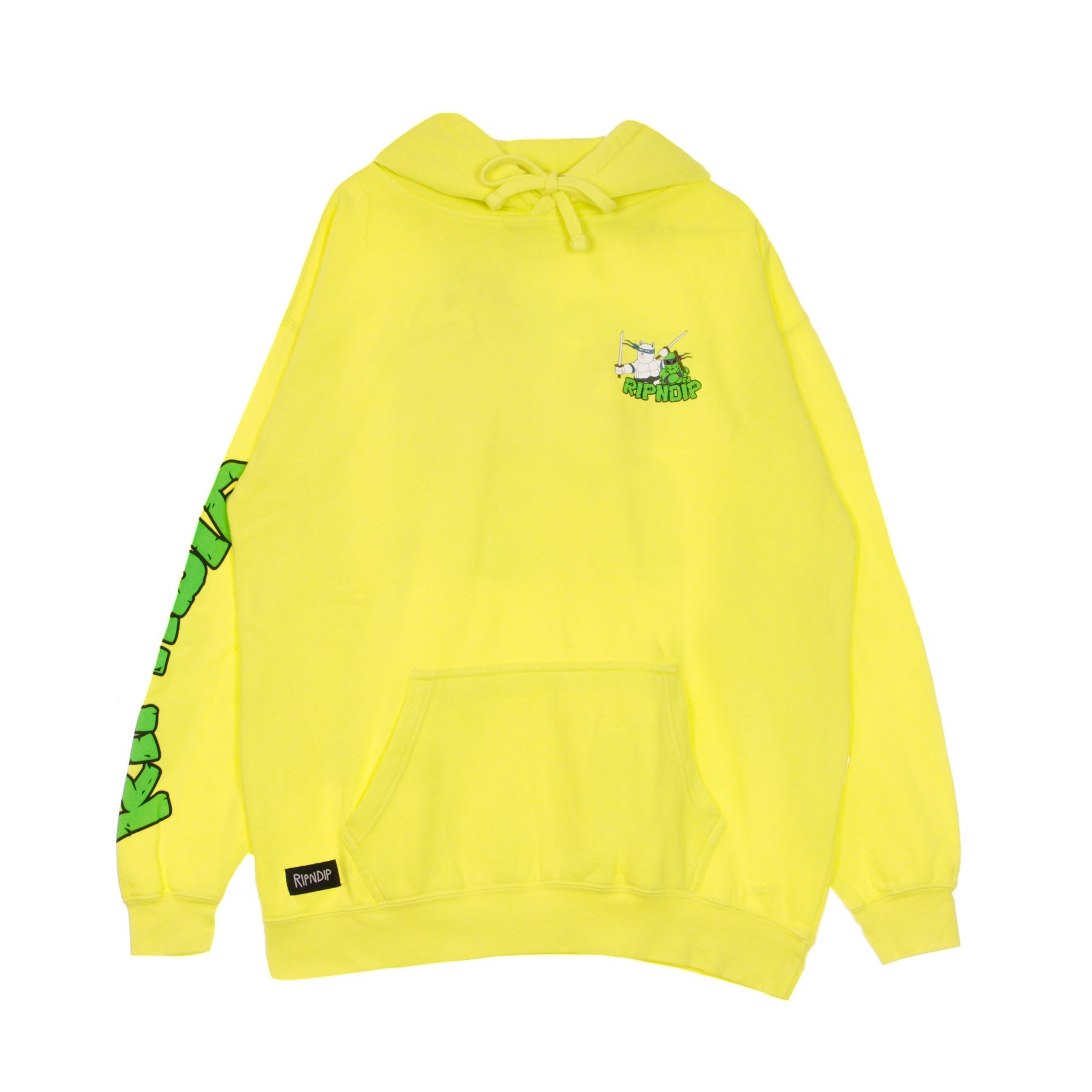 Felpa Cappuccio Uomo Teenage Mutant Hoodie Neon Green