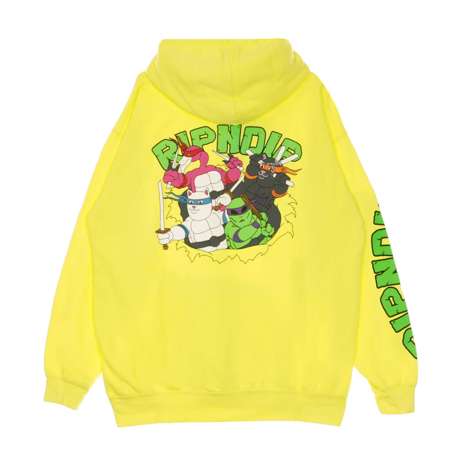 Felpa Cappuccio Uomo Teenage Mutant Hoodie Neon Green