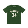 Nike Nba, Maglietta Ragazzo Nba Icon Edition Tee No 34 Giannis Antetokounmpo Milbuc, Original Team Colors