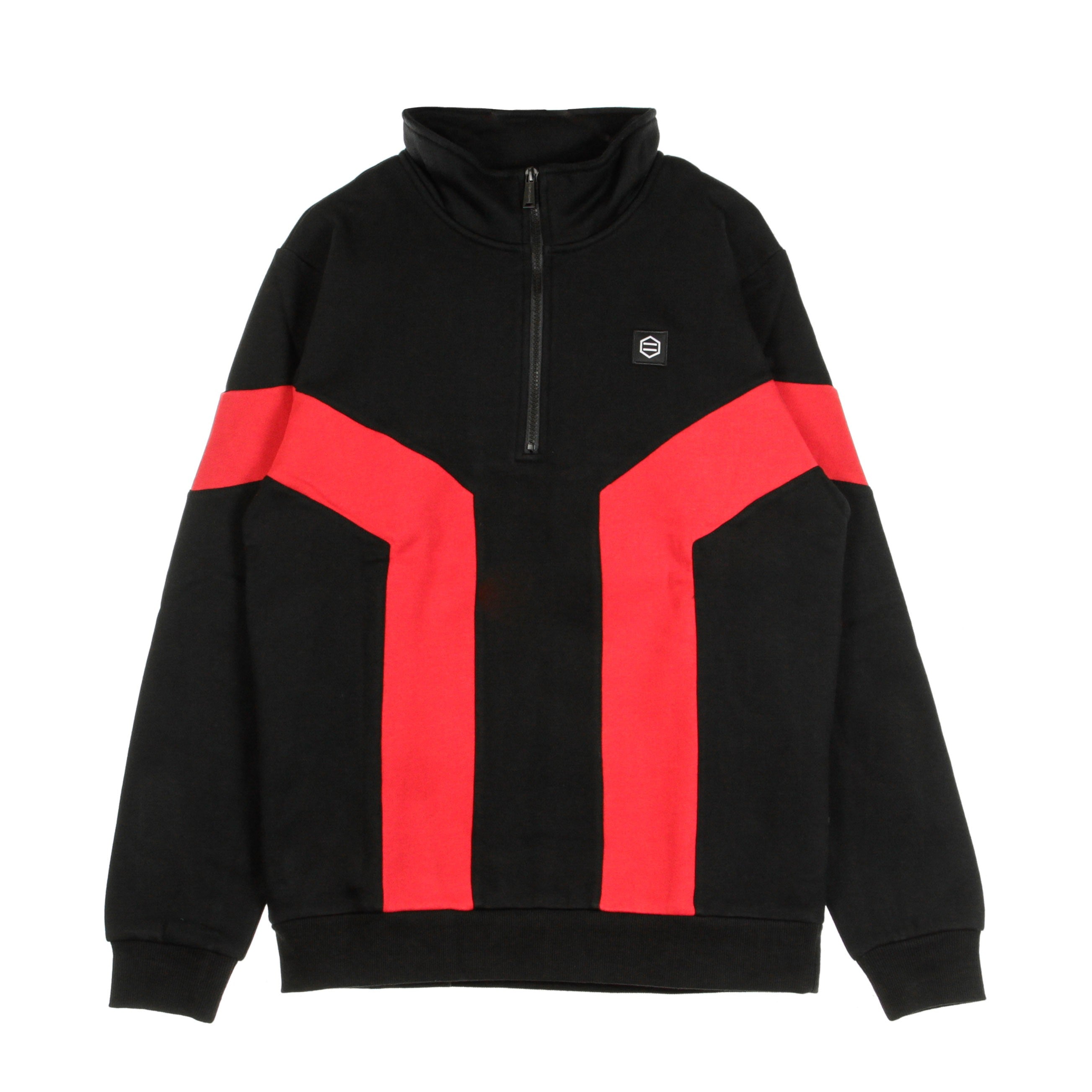 Dolly Noire, Felpa Collo Alto Uomo Gravity Half Zip, Black/red