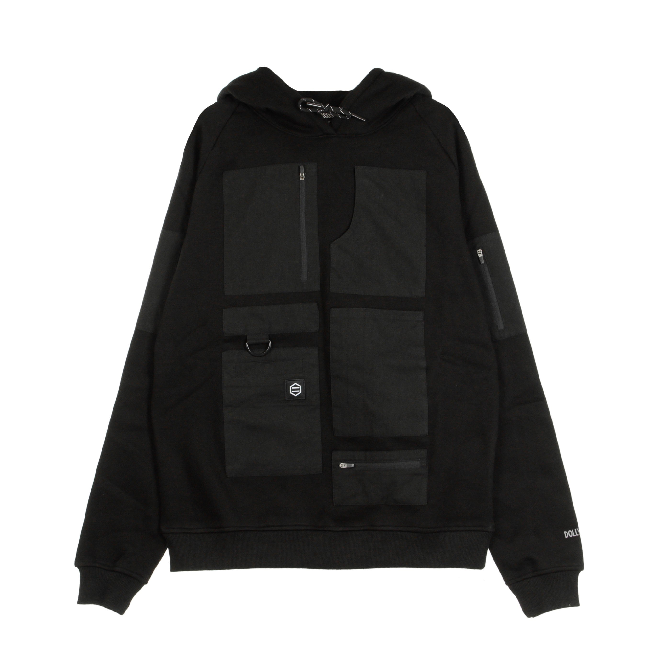 Dolly Noire, Felpa Cappuccio Uomo Special Pocket Hoodie, Black