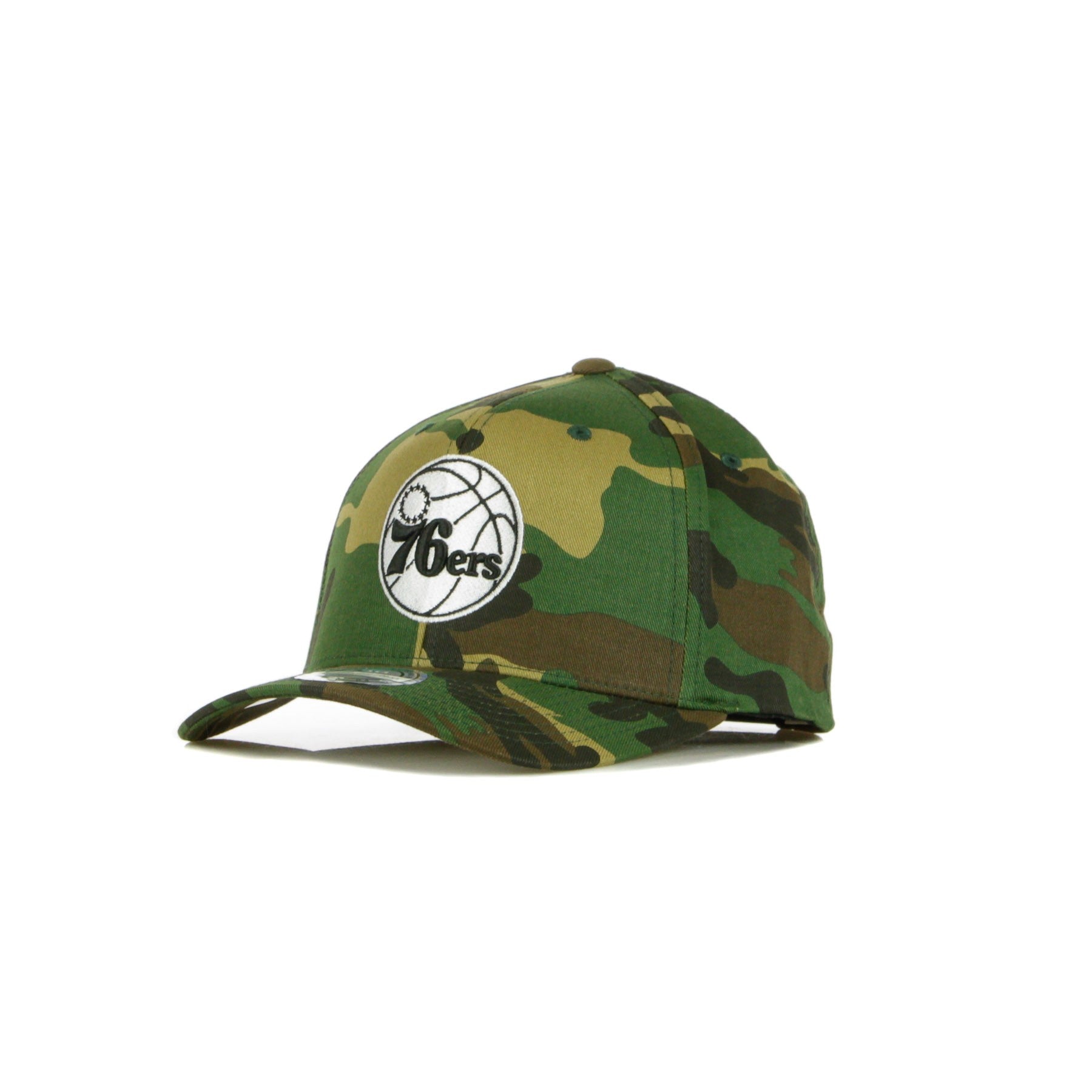 Curved Visor Cap for Men Nba Blk/wht Logo 110 Phi76e Camo/black/white