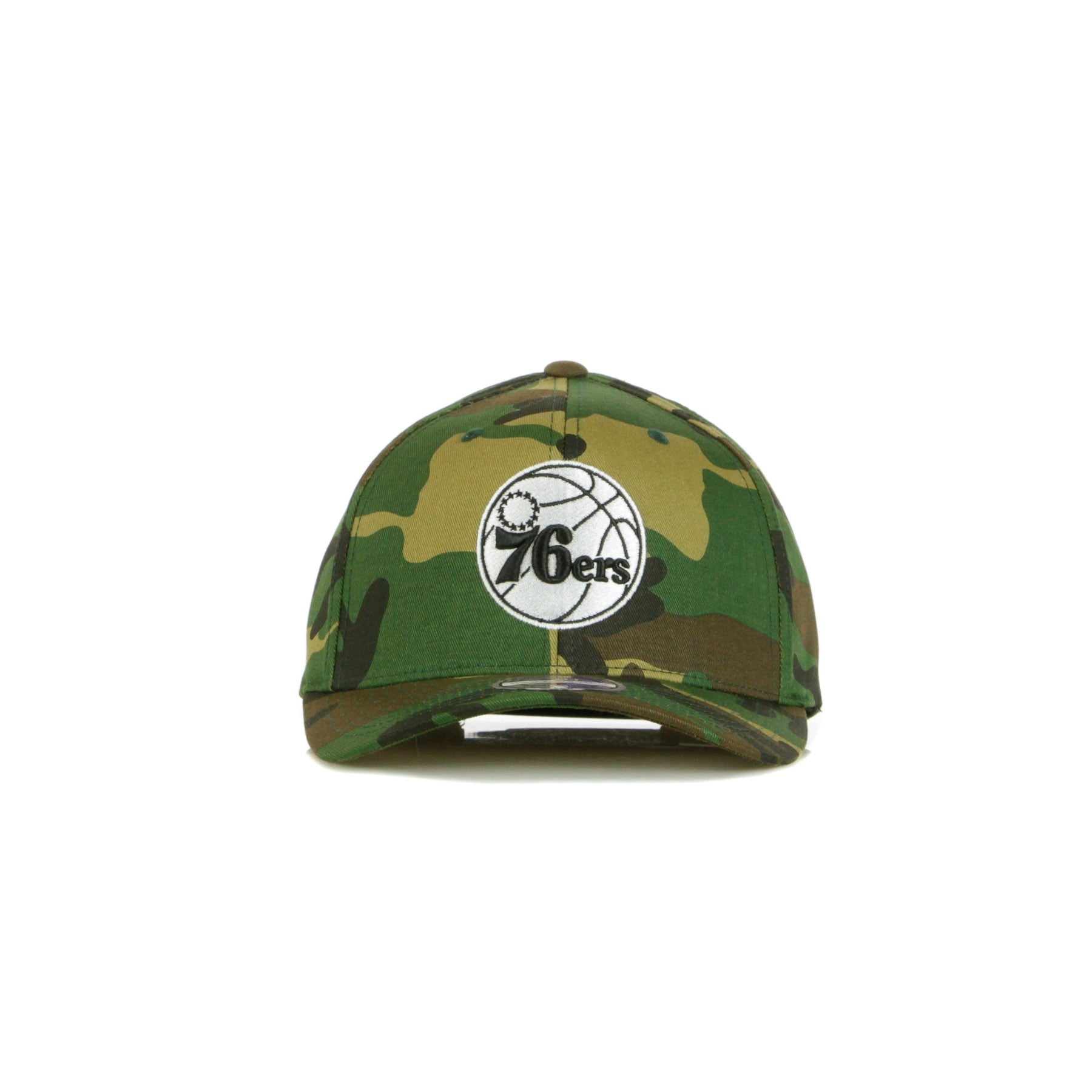 Curved Visor Cap for Men Nba Blk/wht Logo 110 Phi76e Camo/black/white