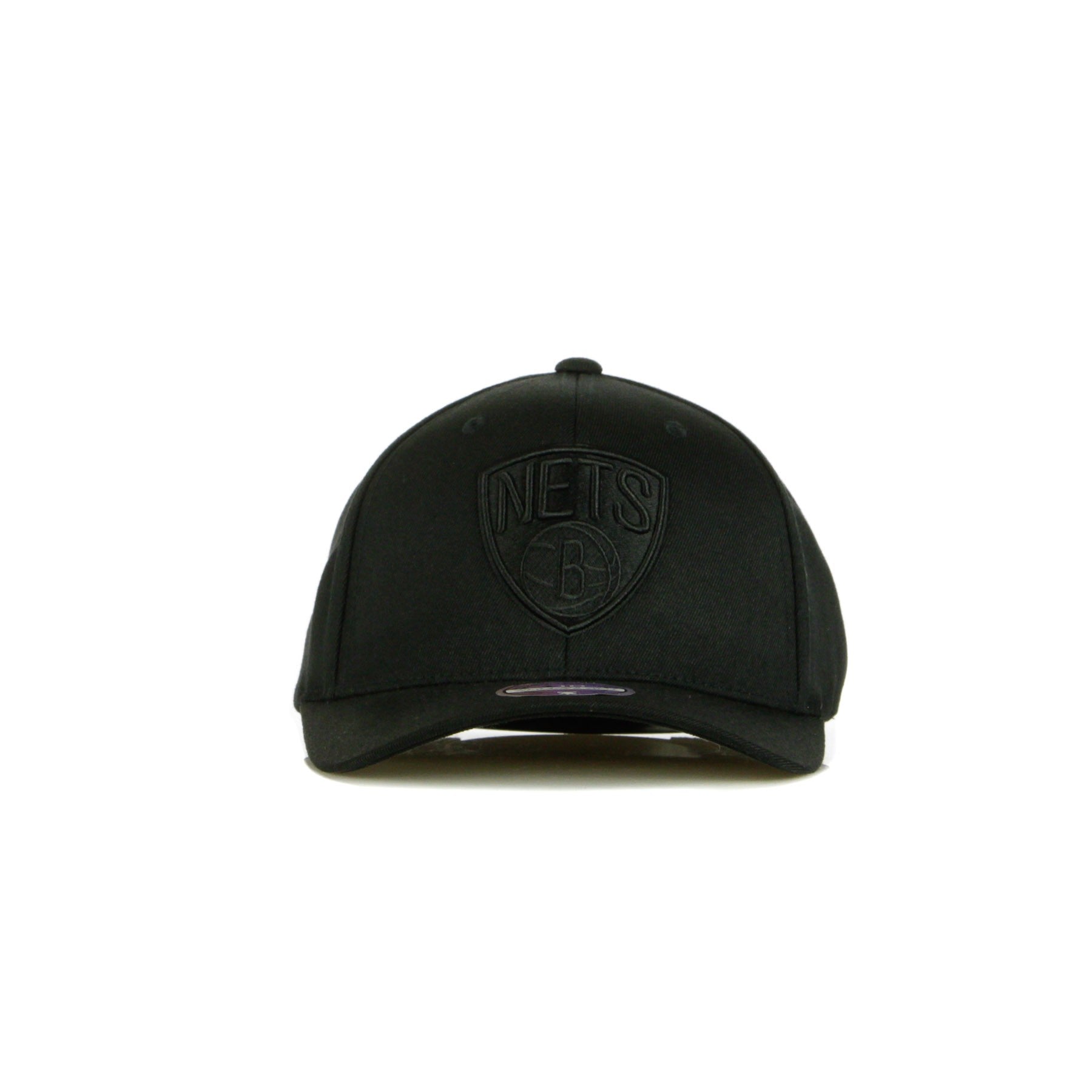 Men's Curved Visor Cap Nba Blk/wht Logo 110 Bronet Black/black