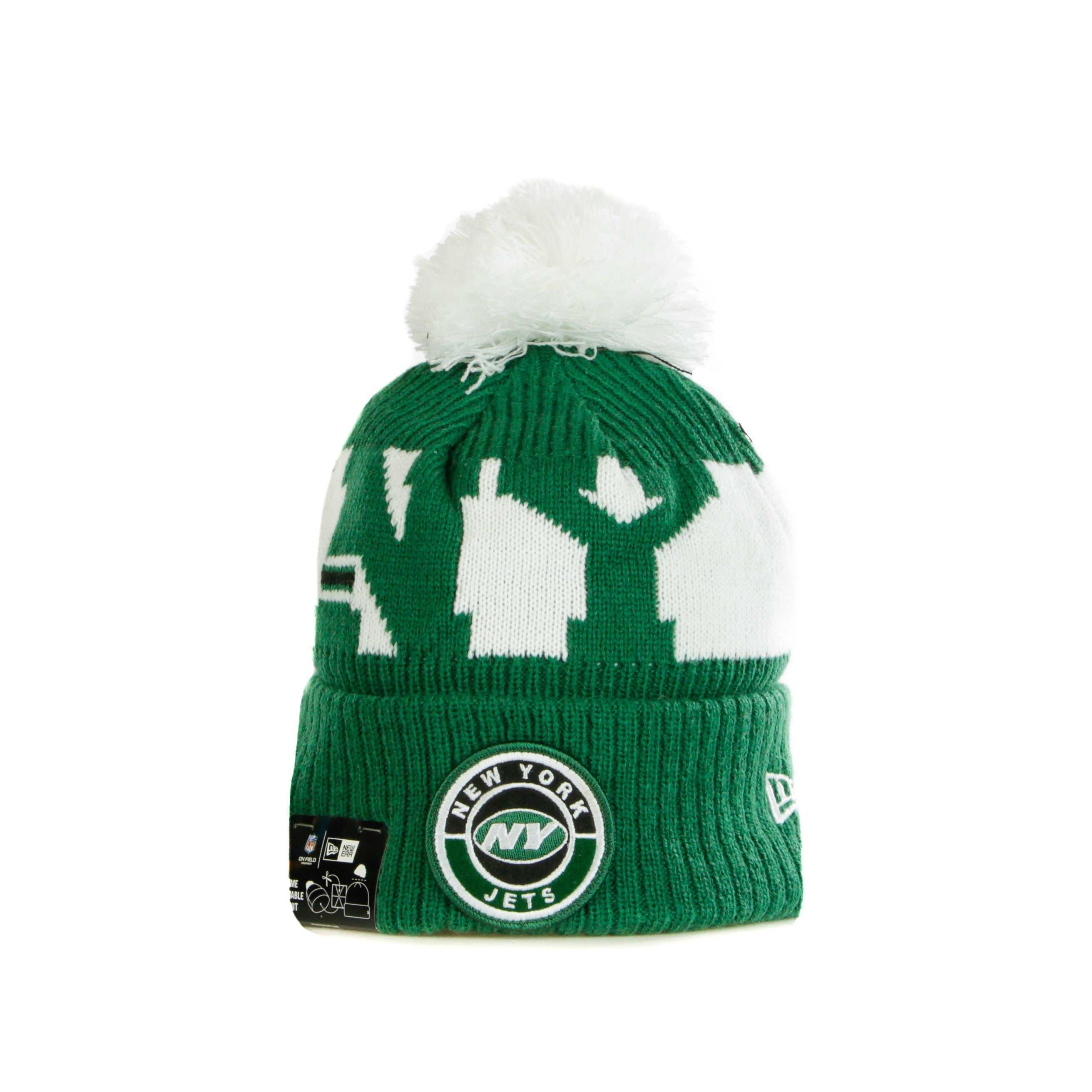 New Era, Cappello Pom Pom Uomo Nfl 20 On Field Sport Knit Neyjet, Original Team Colors