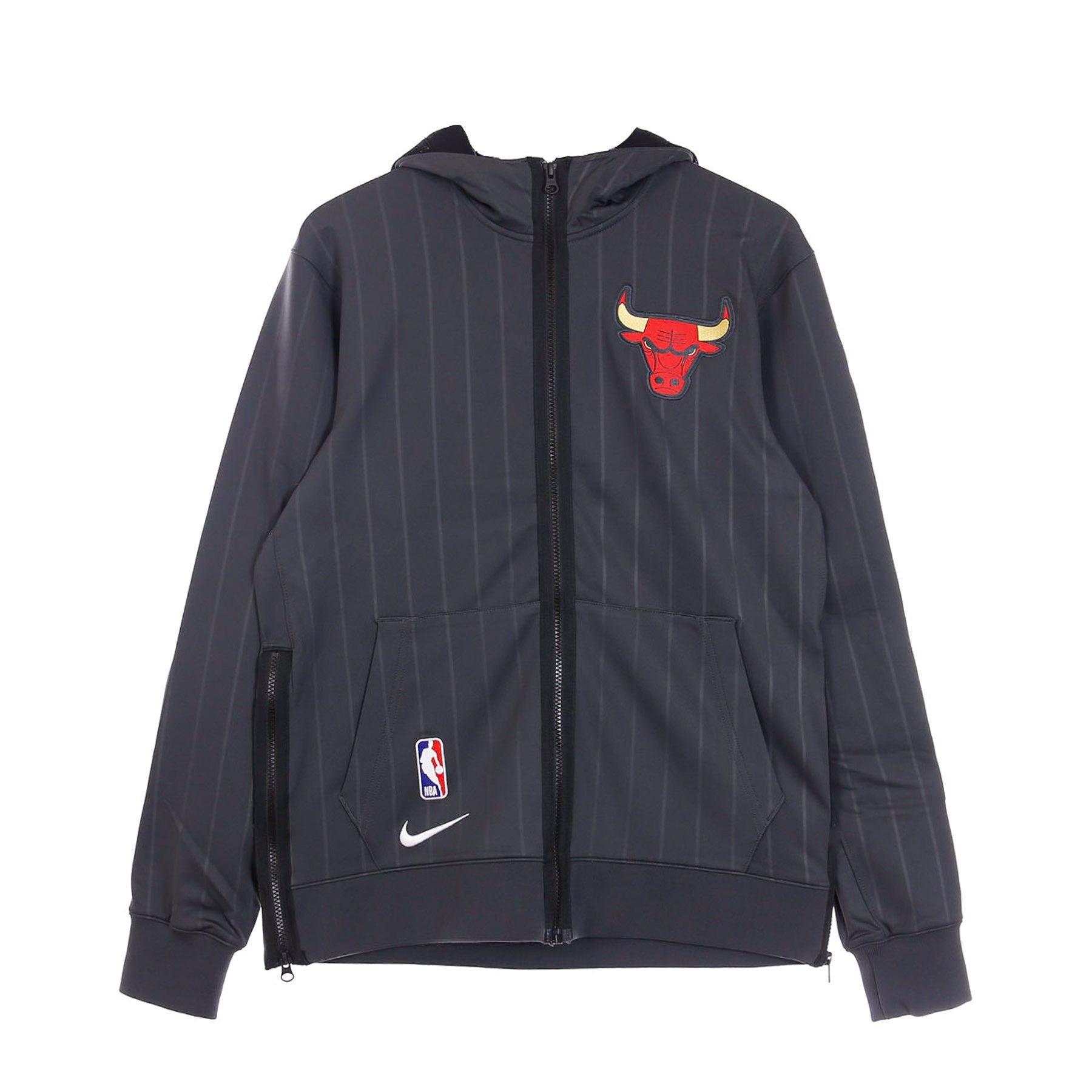 Nike Nba, Felpa Leggera Cappuccio Zip Uomo Nba Therma Flex Showtime City Edition Chibul, Anthracite/black/white