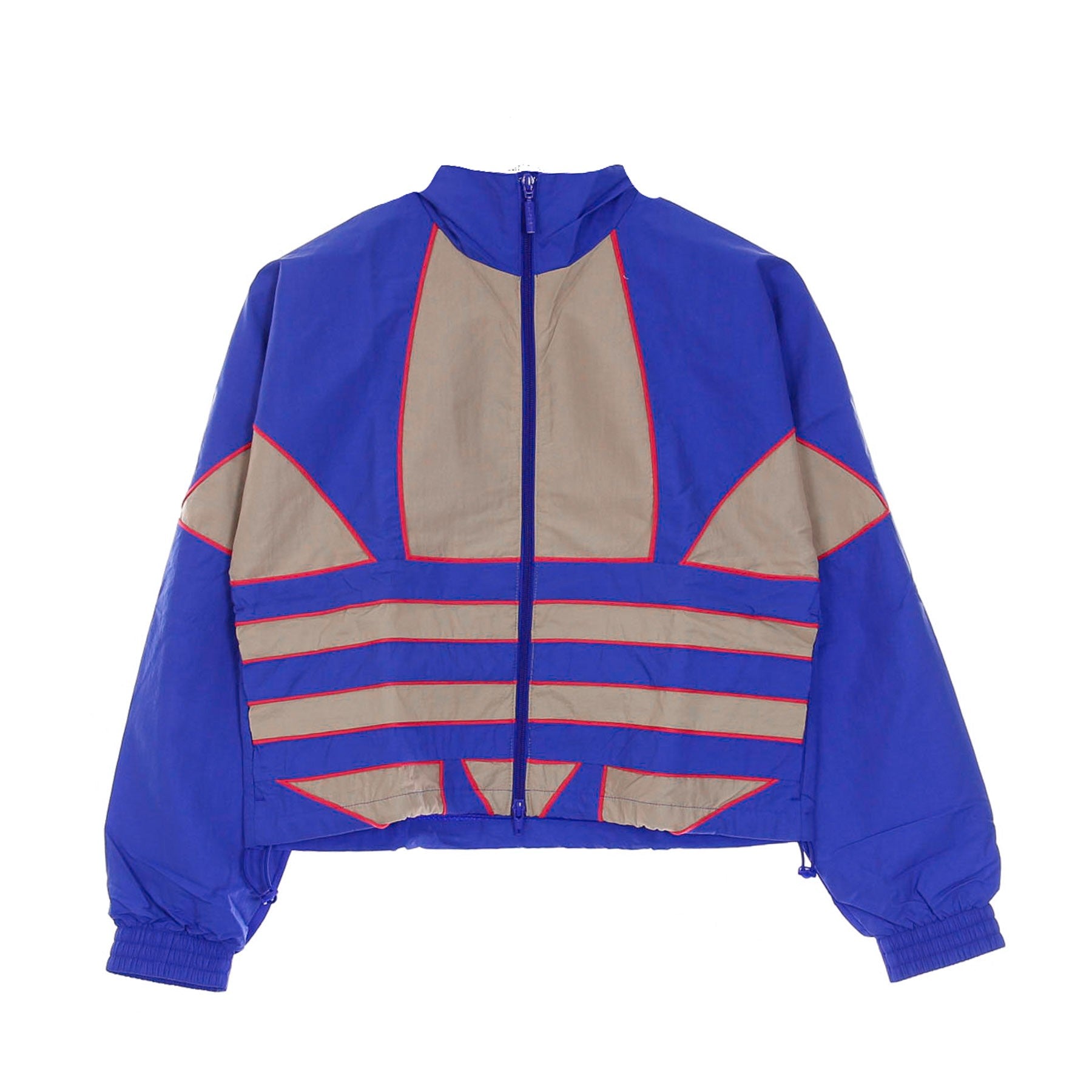 Adidas, Giacca Tuta Donna Big Trefoil Track Top, Royal Blue/trace Khaki/power Pink