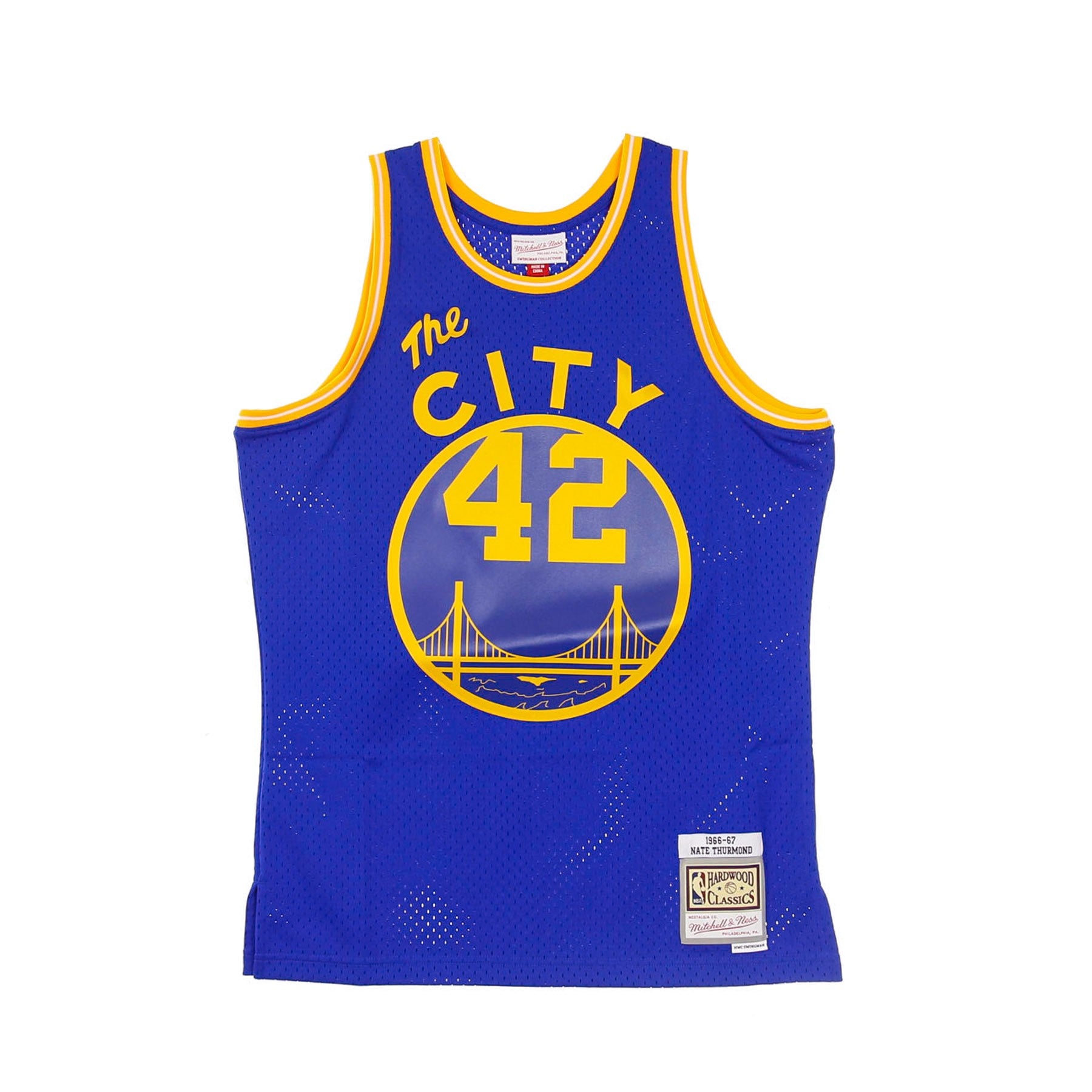 Mitchell & Ness, Canotta Basket Uomo Nba Swingman Jersey Hardwood Classics No.42 Nate Thurmond 1966-67 Safwar Road, Original Team Colors