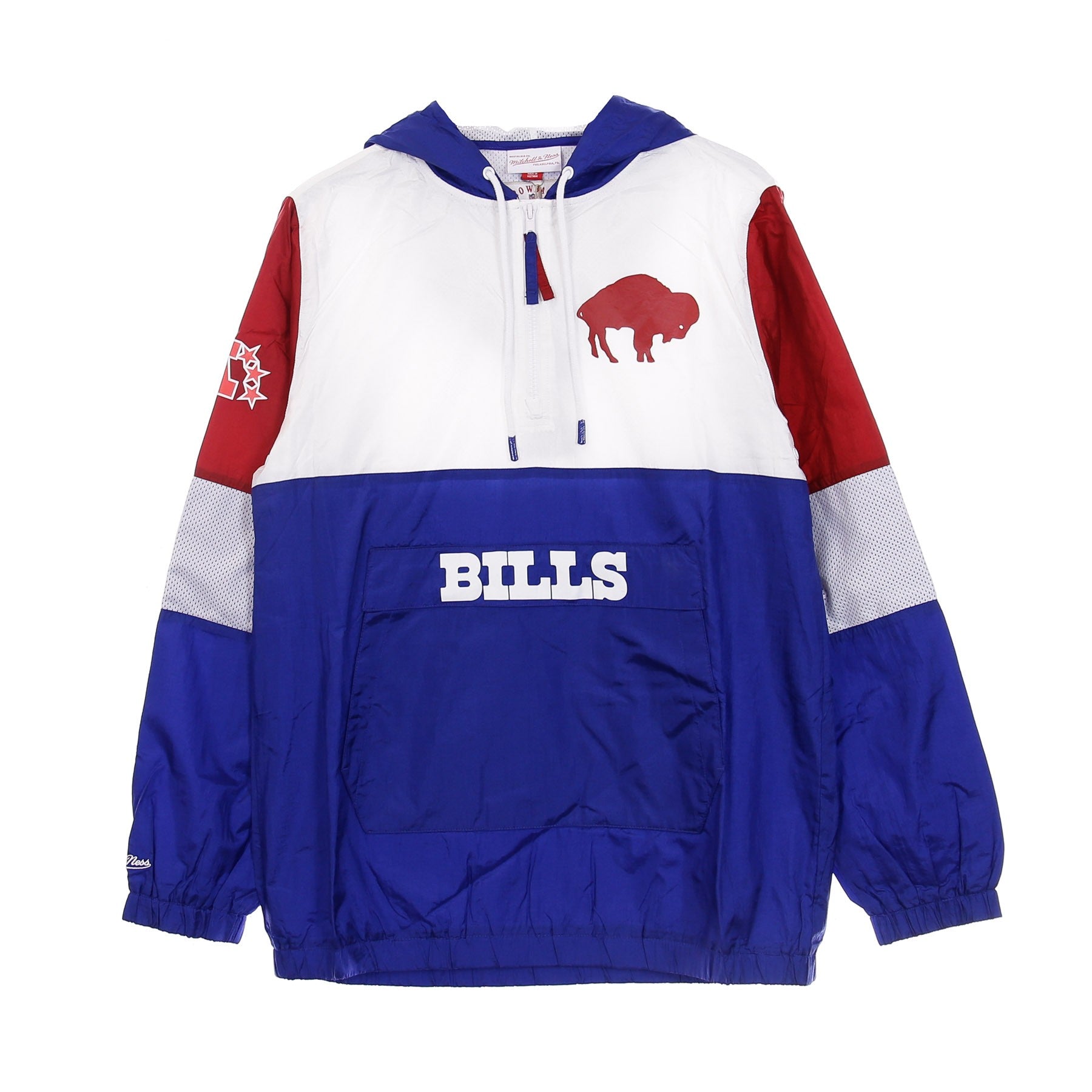 Mitchell & Ness, Giacca A Vento Infilabile Uomo Nfl Surprise Win Windbreaker Bufbil, 