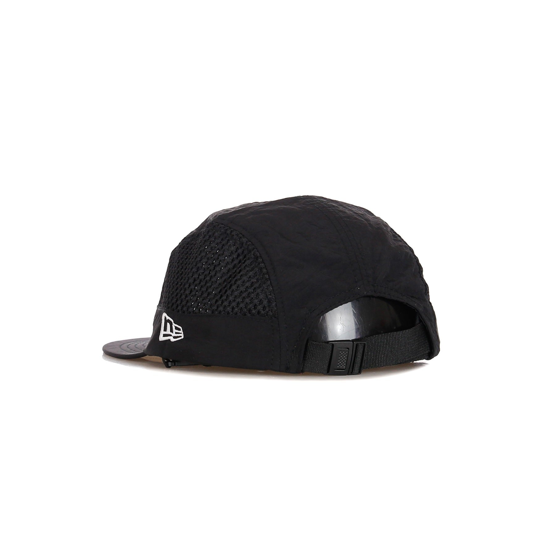 Men's Flat Visor Cap Ne Camper Packable Mesh Black Korea New Era Black/white