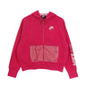 Nike, Felpa Cappuccio Zip Donna Sportswear Air Top Fleece, Fireberry/white