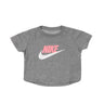 Nike, Maglietta Corta Ragazza G Sportswear Tee Crop Futura, Carbon Heather/sunset Pulse