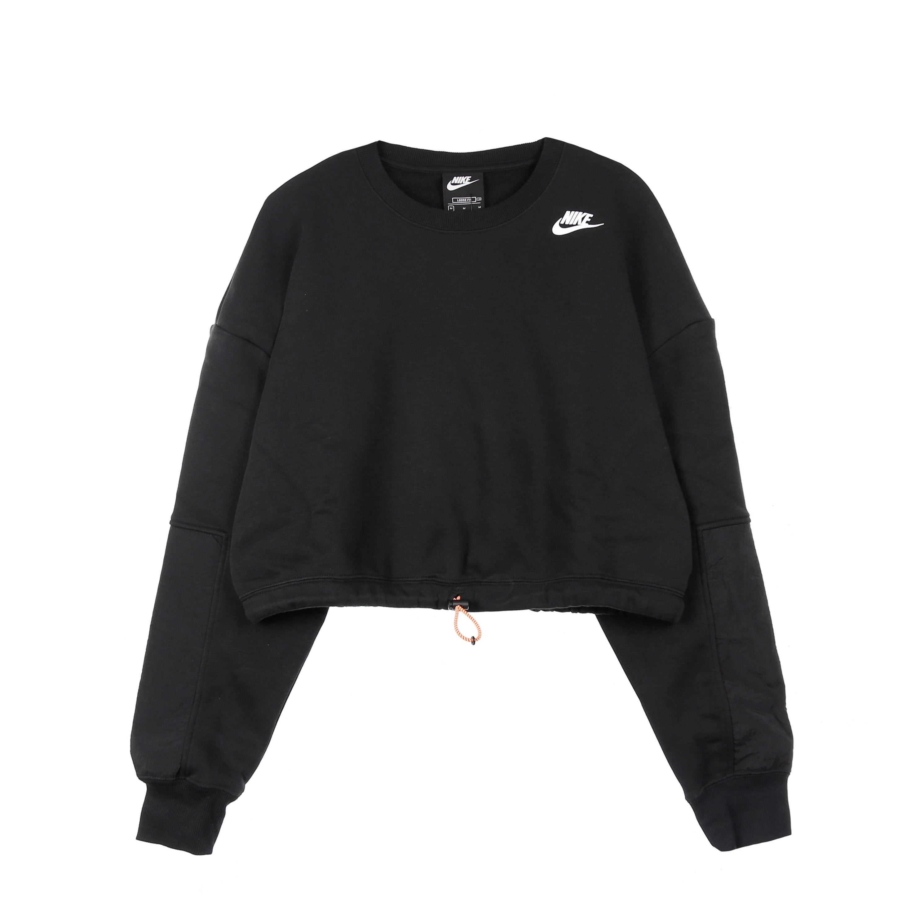 Women's Cropped Crew Neck Sweatshirt W Sportswear Crew Fleece Uu Black/black/white