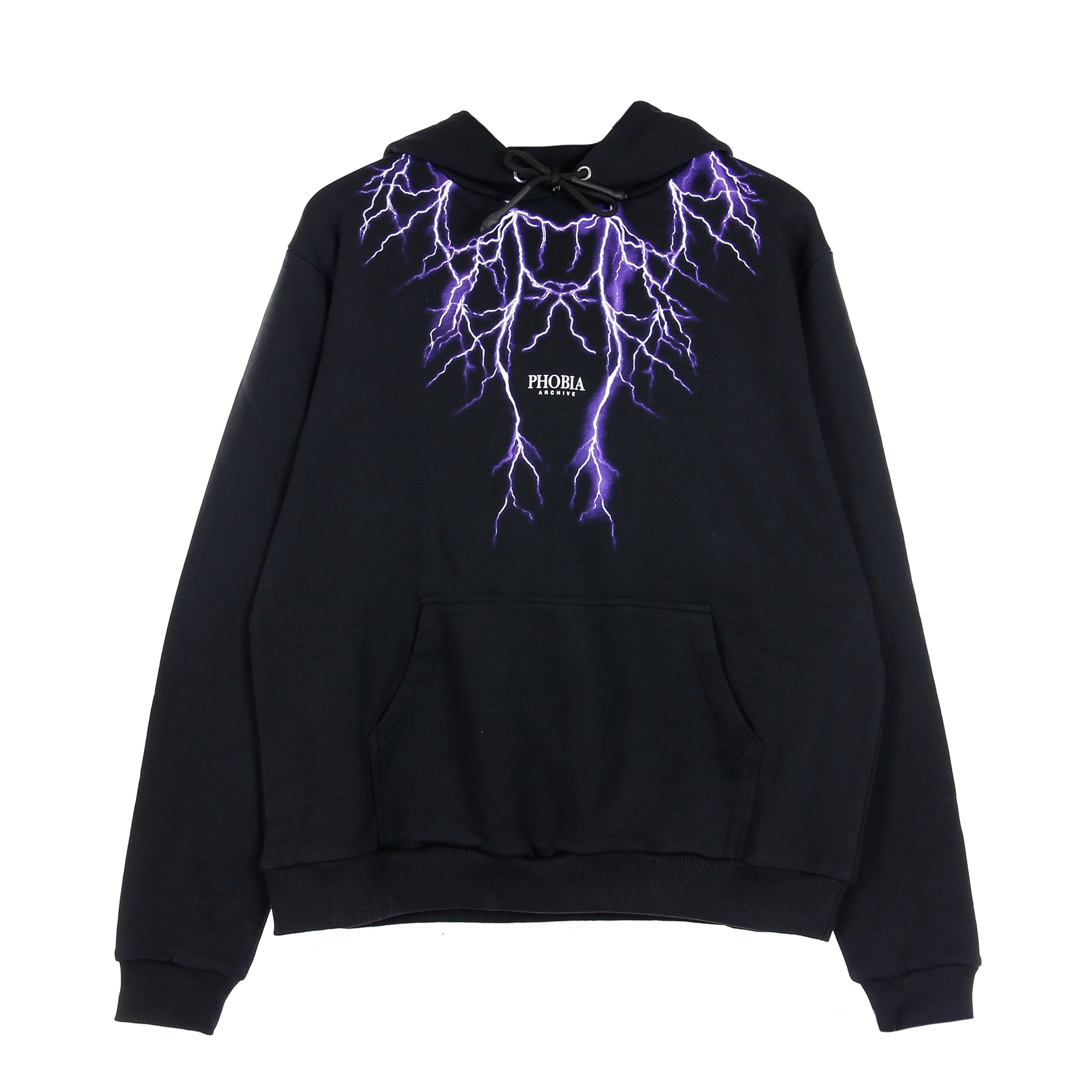 Felpa Leggera Cappuccio Uomo Purple Lightning Hoodie Purple/black