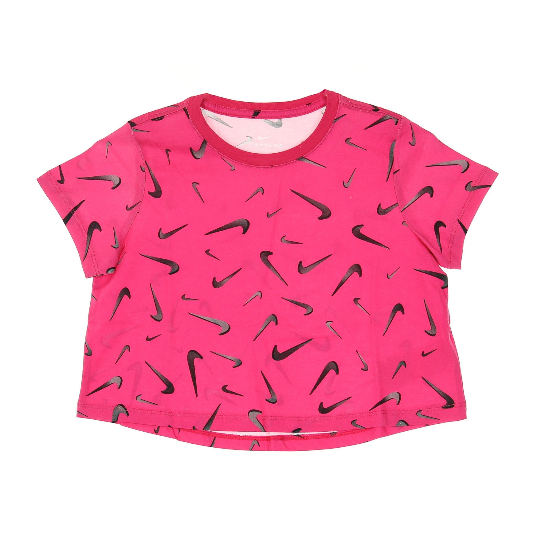 Girl's Crop T-Shirt G Sportswear Tee Crop Swooshes Fireberry